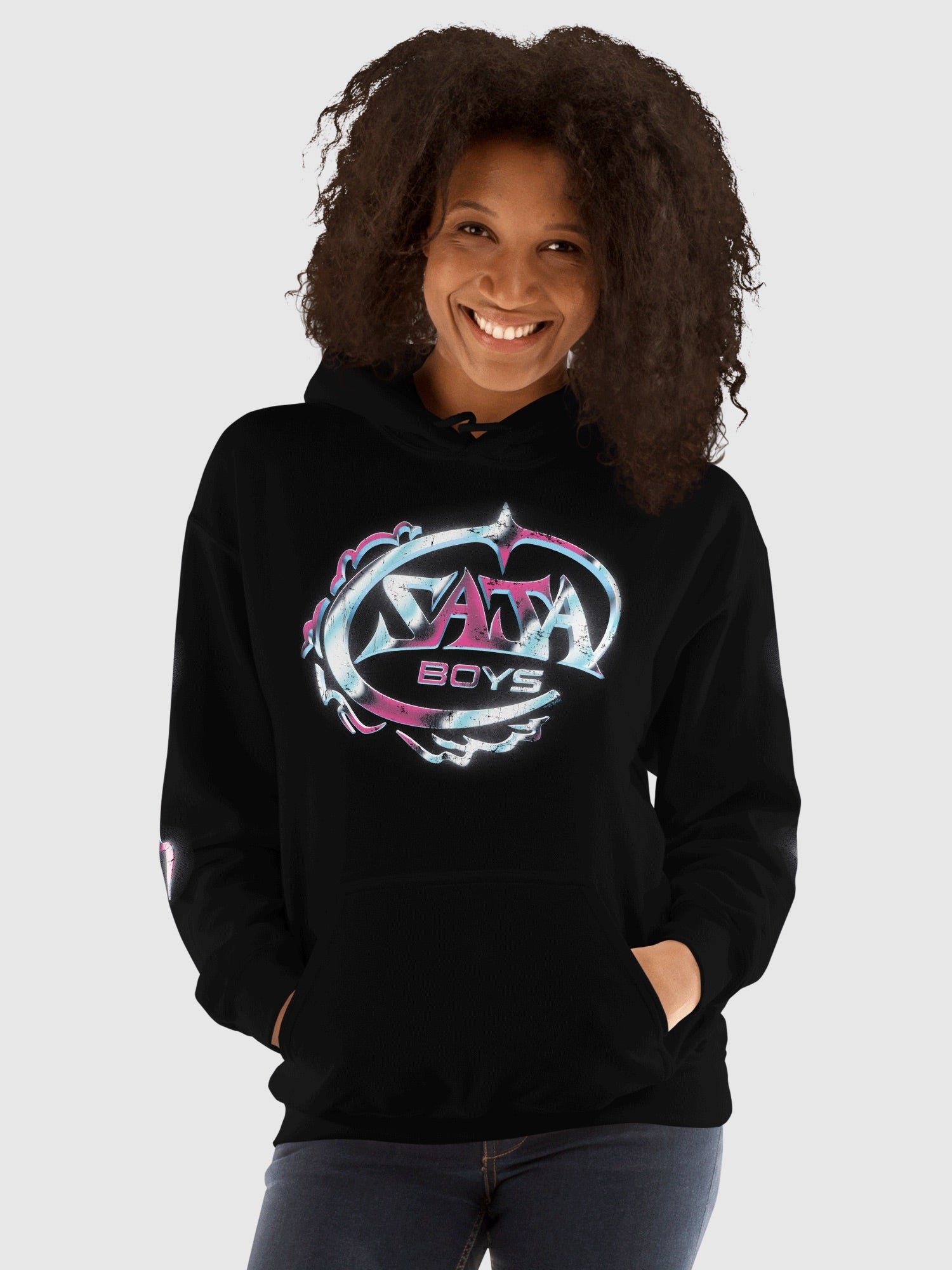 KPop Demon Hunters SAJA BOYS Chrome Logo Hoodie