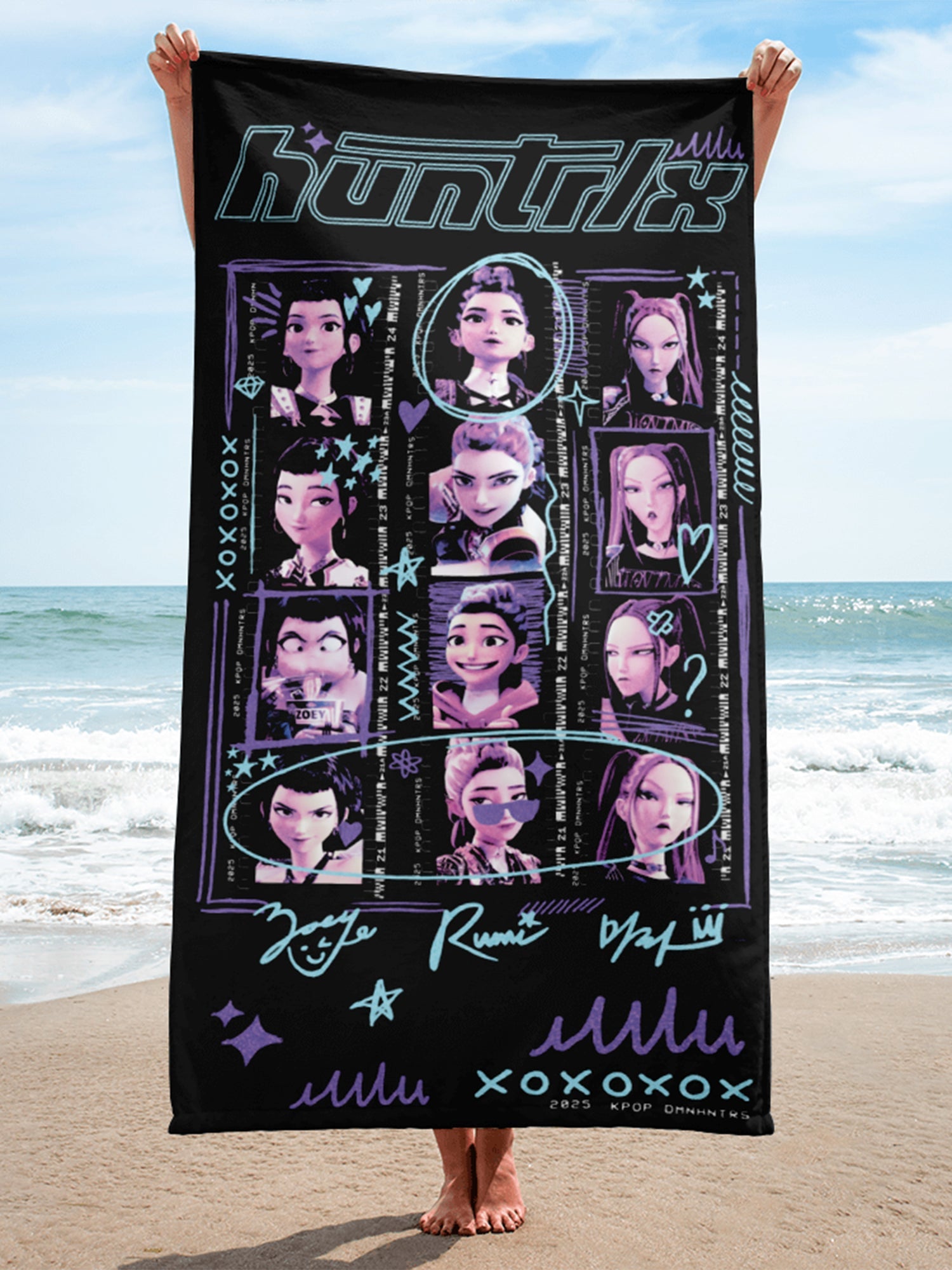 KPop Demon Hunters Beach Towel World Tour