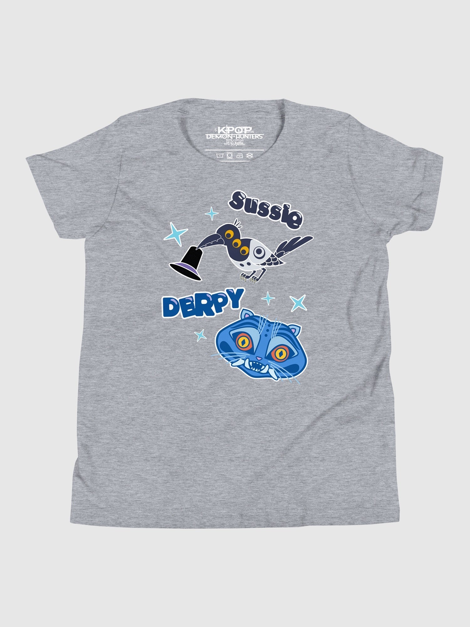 KPop Demon Hunters Kids T-Shirt Sussie and Derpy Tiger Sticker Inspired