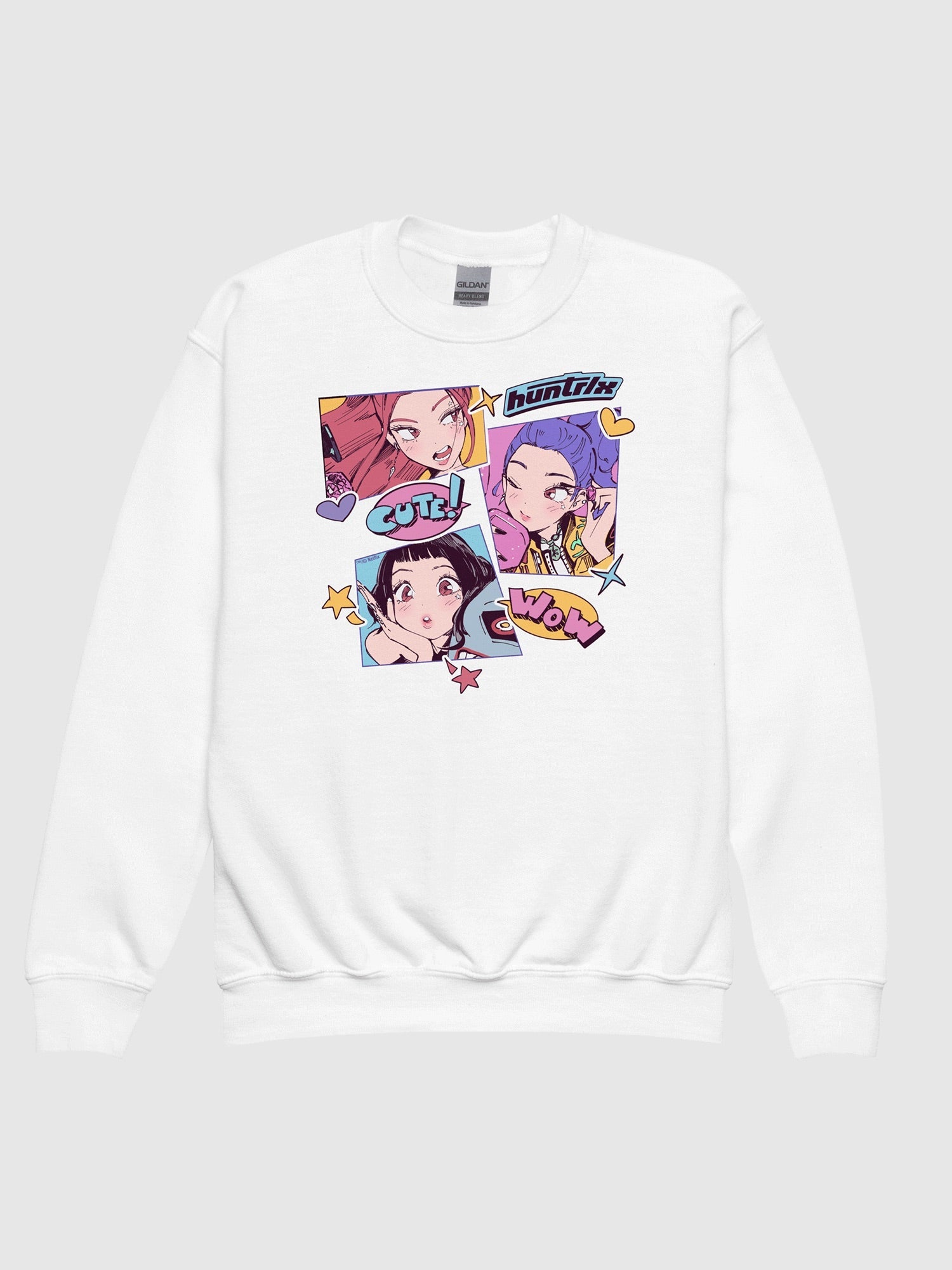 KPop Demon Hunters Youth Sweatshirt HUNTR/X Sticker Inspired