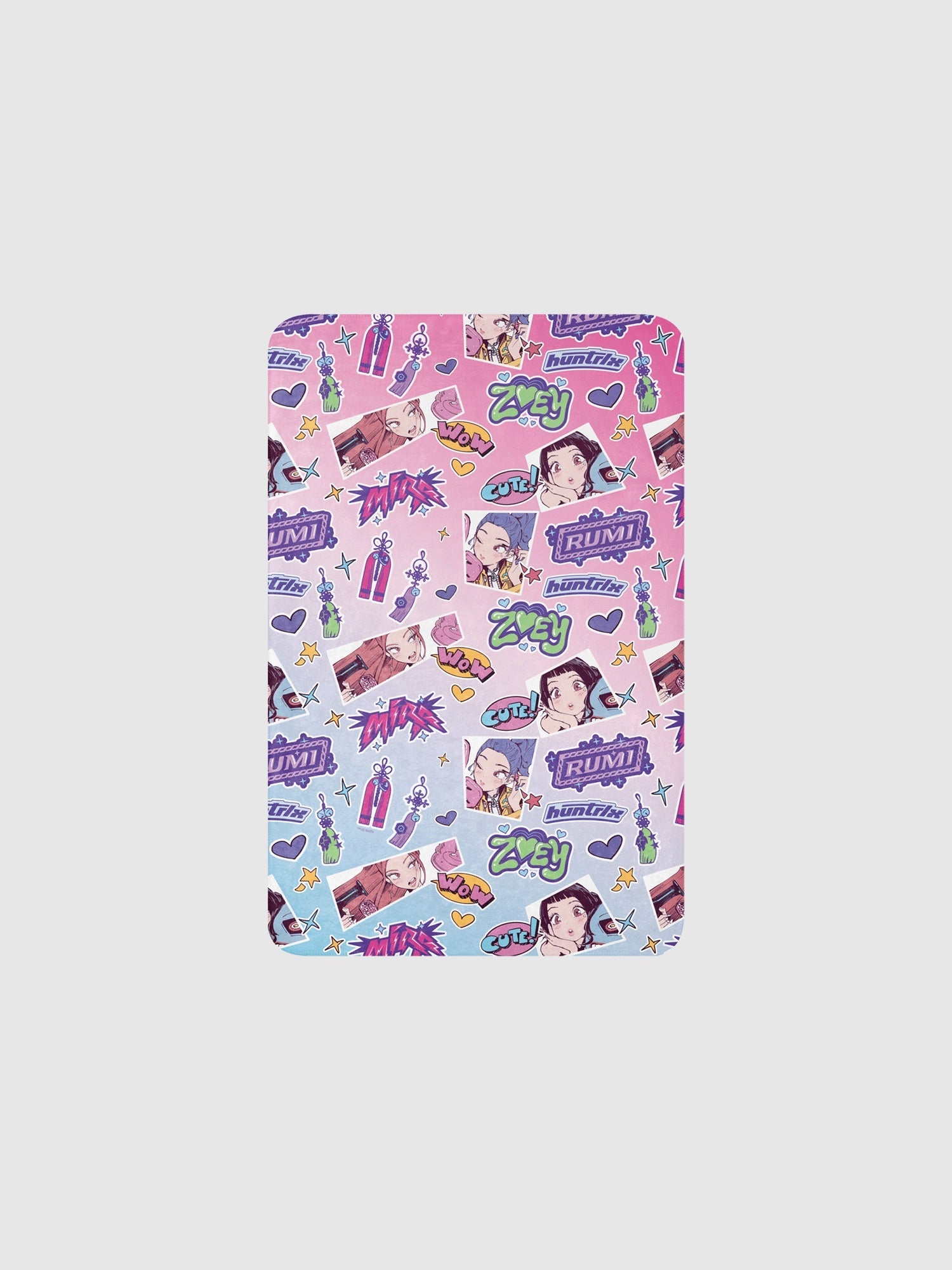 KPop Demon Hunters Sherpa Blanket HUNTR/X Sticker Inspired