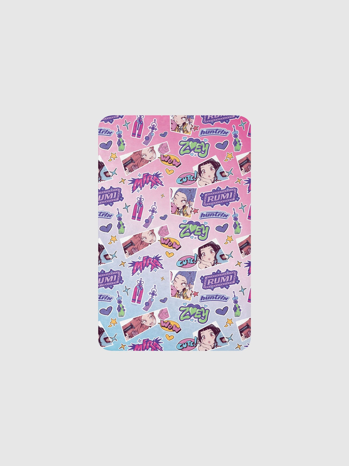 KPop Demon Hunters Sherpa Blanket HUNTR/X Sticker Inspired