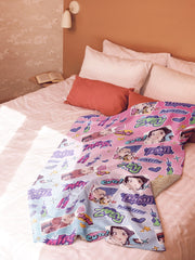 KPop Demon Hunters Sherpa Blanket HUNTR/X Sticker Inspired