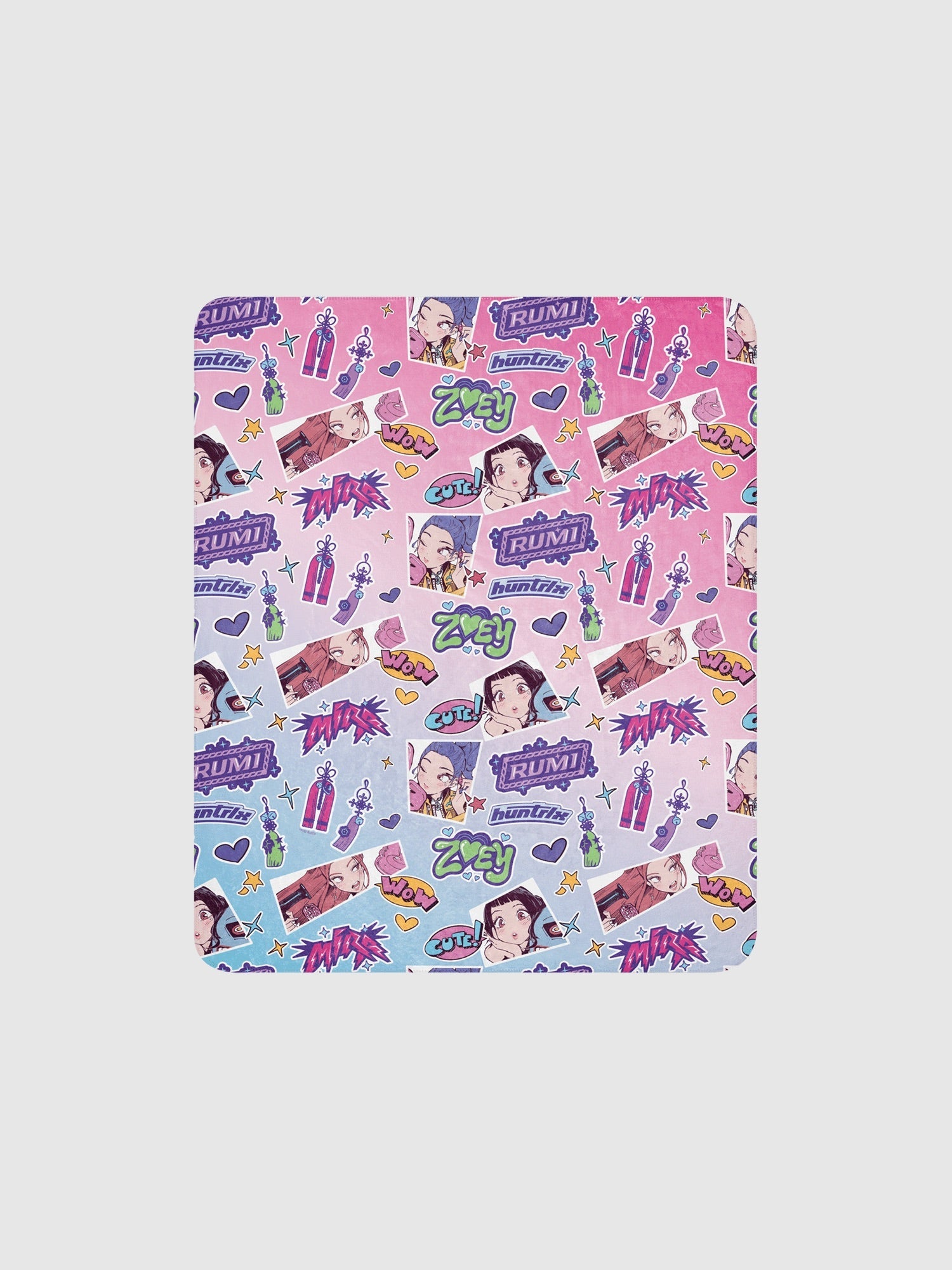 KPop Demon Hunters Sherpa Blanket HUNTR/X Sticker Inspired