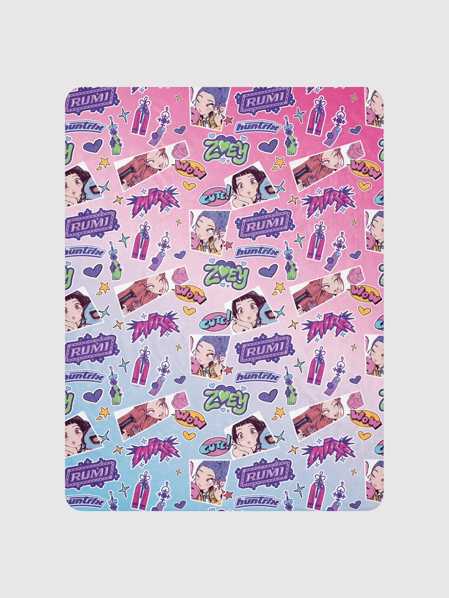 KPop Demon Hunters Sherpa Blanket HUNTR/X Sticker Inspired