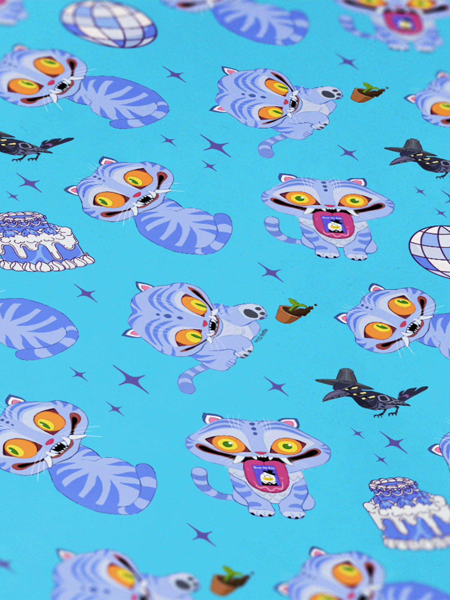 KPop Demon Hunters Derpy Tiger and Sussie Magpie Birthday Wrapping Paper