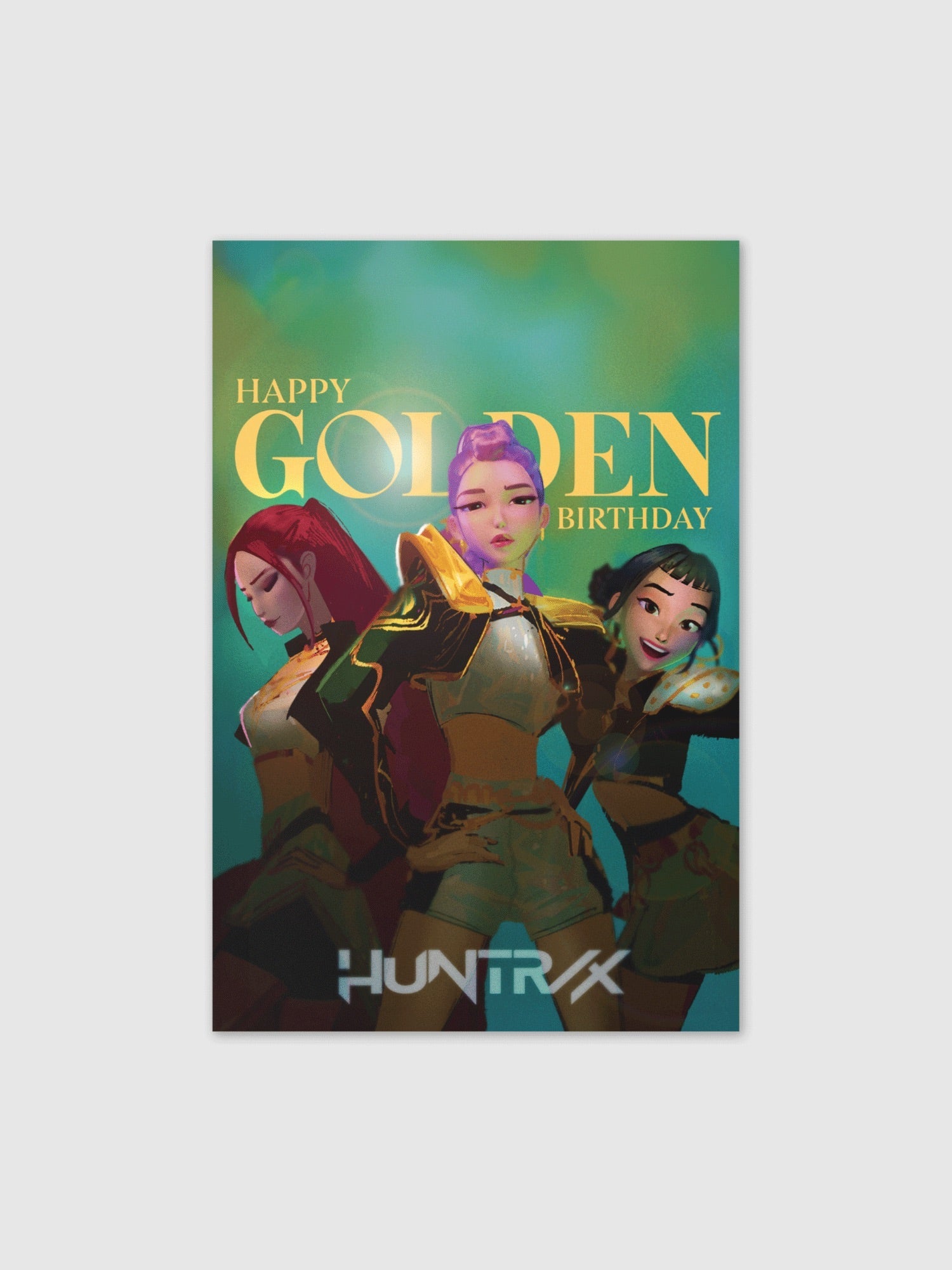 KPop Demon Hunters HUNTR/X Golden Birthday Card