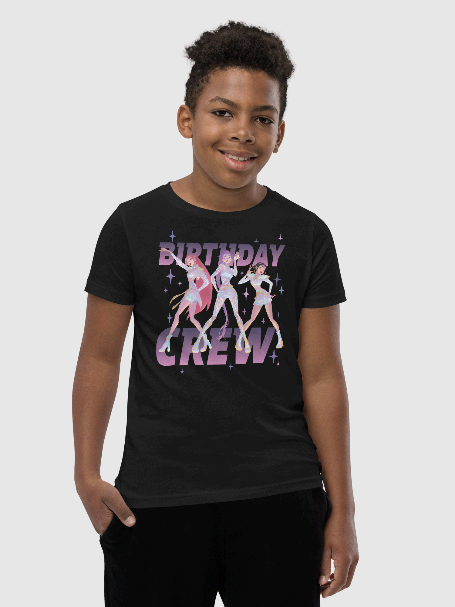 KPop Demon Hunters HUNTR/X Birthday Crew Kids T-Shirt