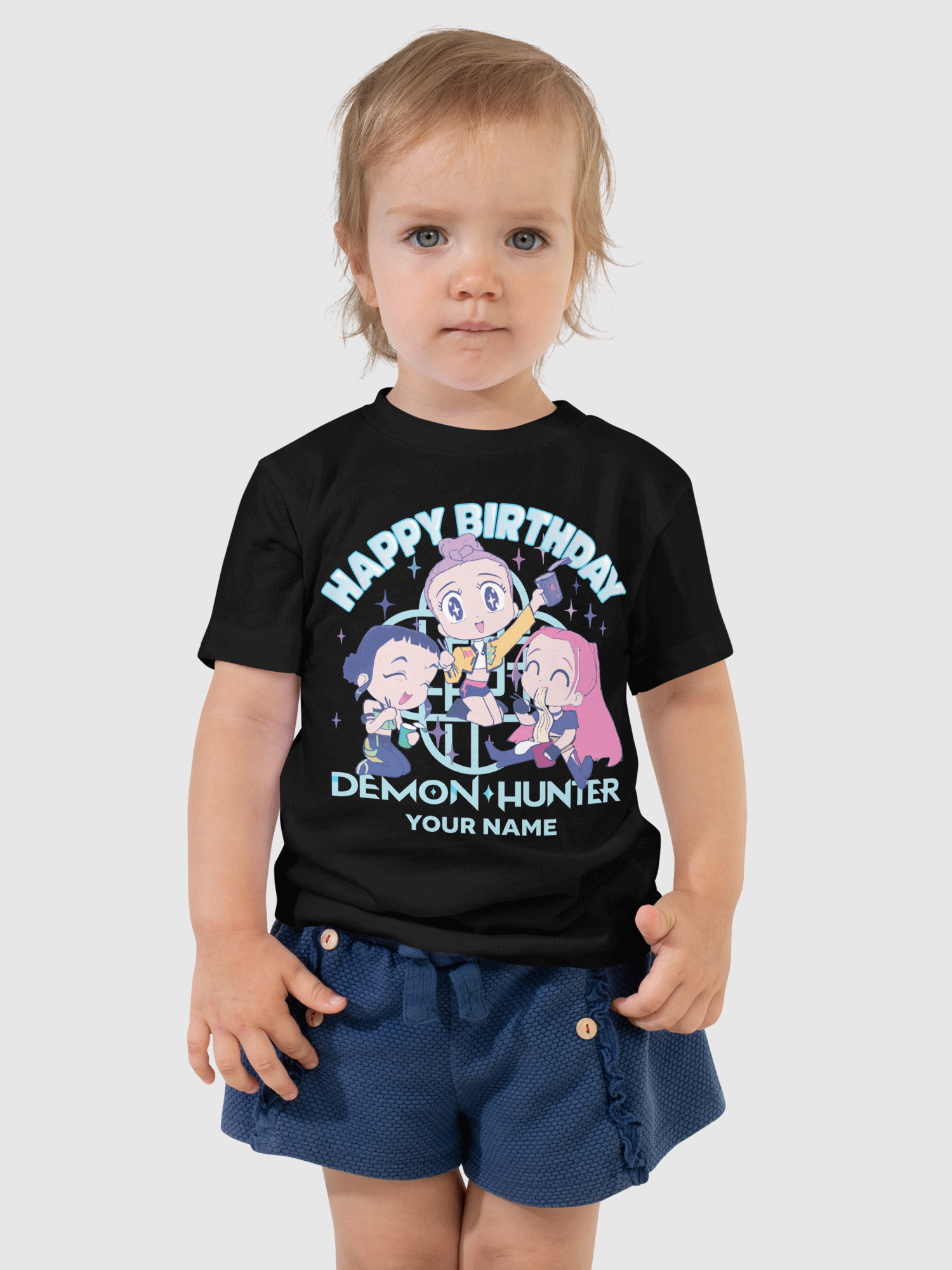 KPop Demon Hunters HUNTR/X Birthday Personalized Toddler Short Sleeve T-Shirt