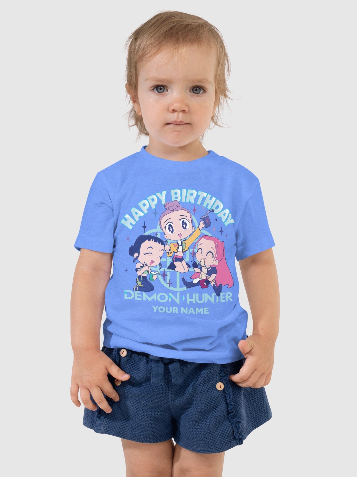 KPop Demon Hunters HUNTR/X Birthday Personalized Toddler Short Sleeve T-Shirt