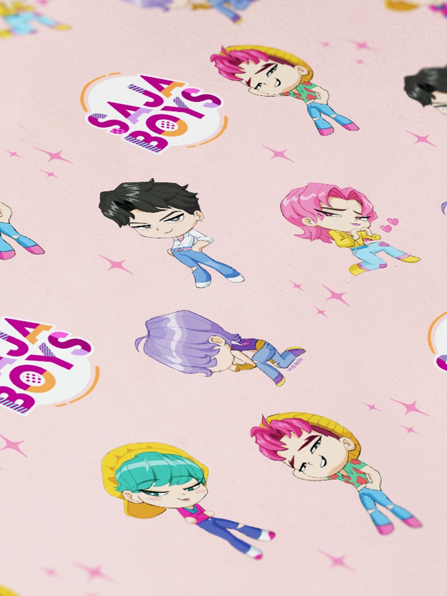 KPop Demon Hunters Chibi SAJA BOYS Wrapping Paper