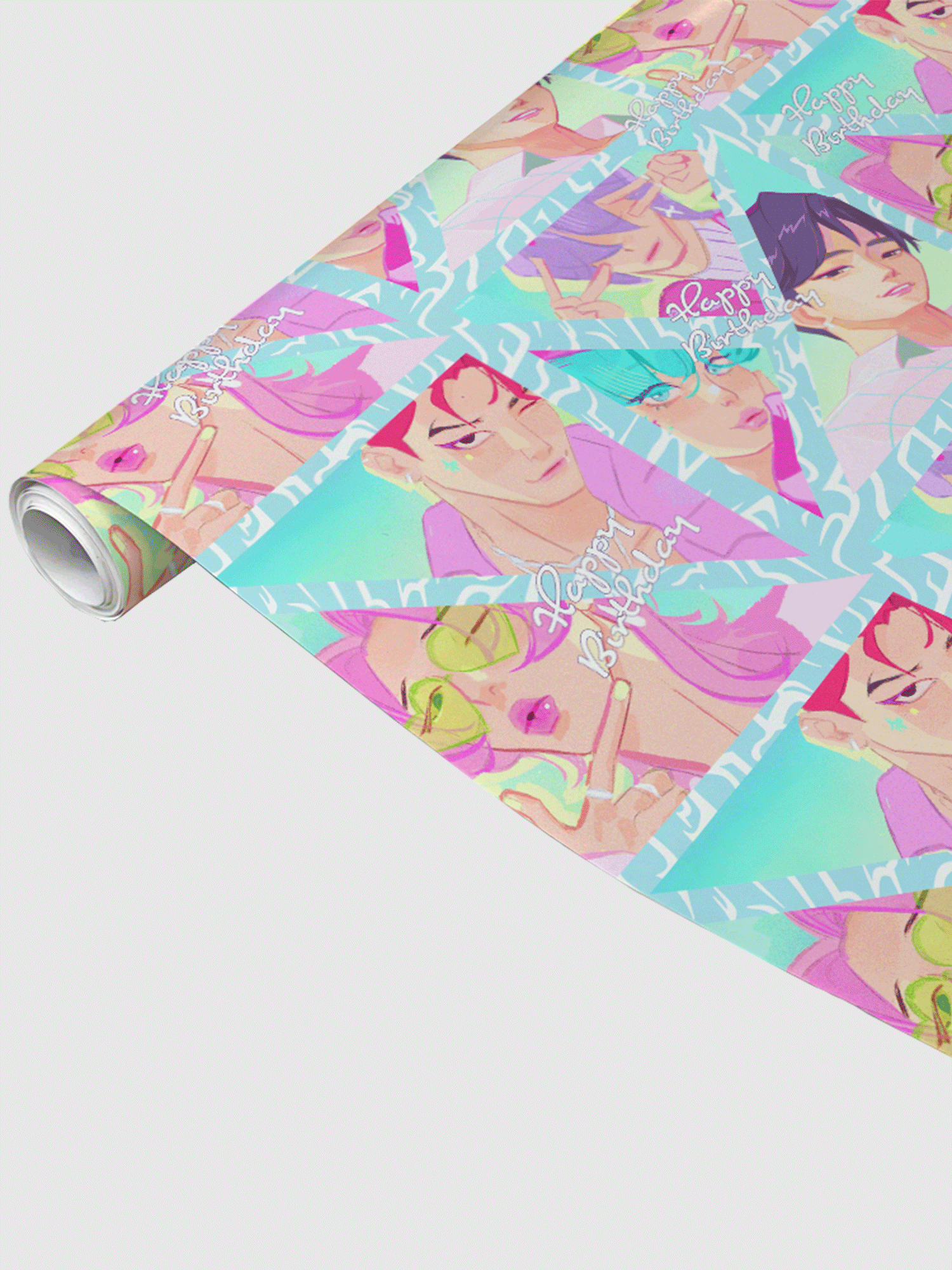 KPop Demon Hunters SAJA BOYS Birthday Wrapping Paper