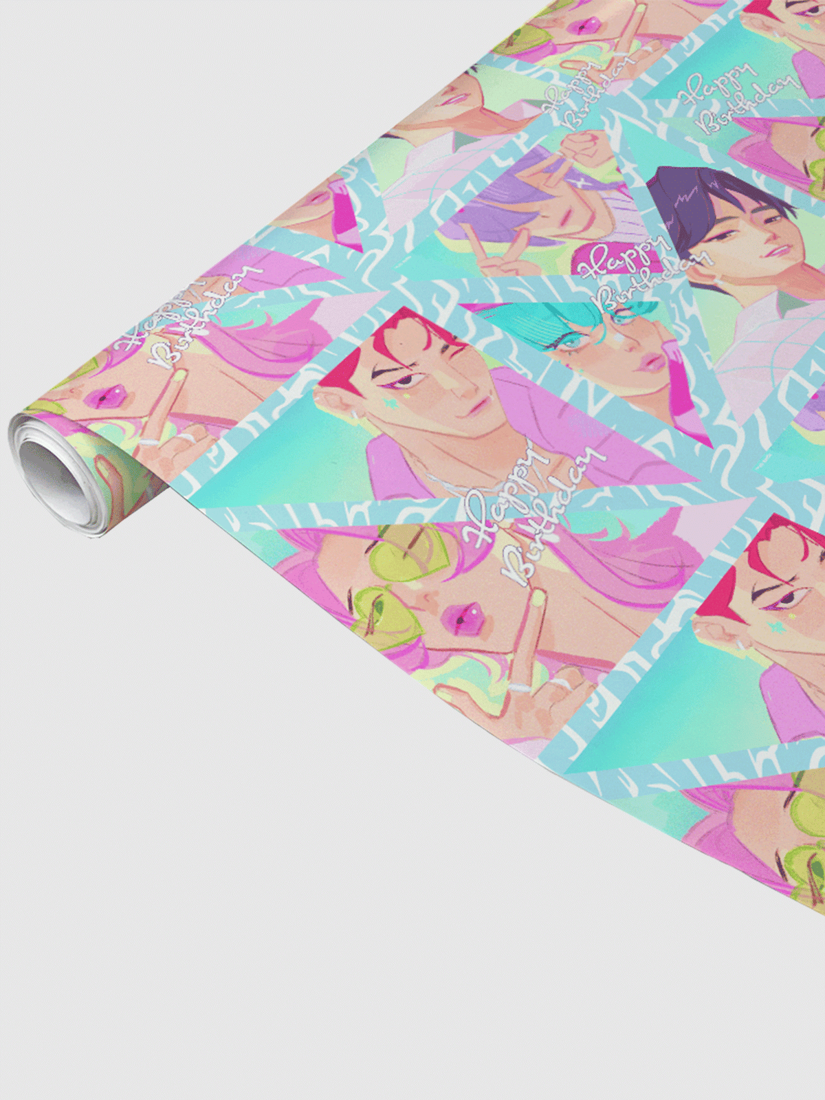 KPop Demon Hunters SAJA BOYS Birthday Wrapping Paper