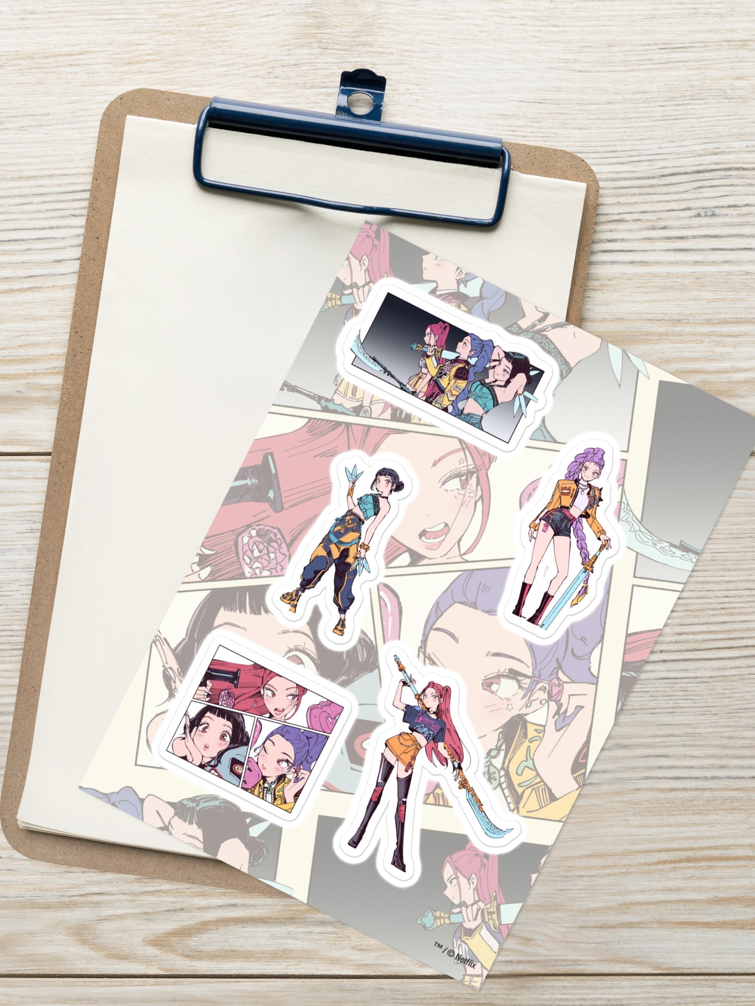 KPop Demon Hunters Sticker Sheet HUNTR/X Polo Tokki