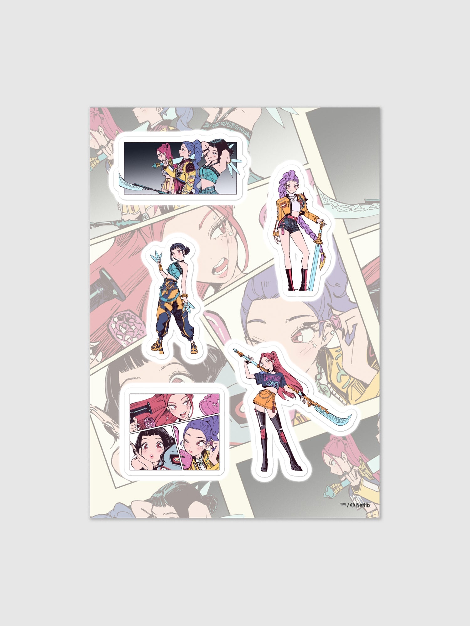 KPop Demon Hunters Sticker Sheet HUNTR/X Polo Tokki