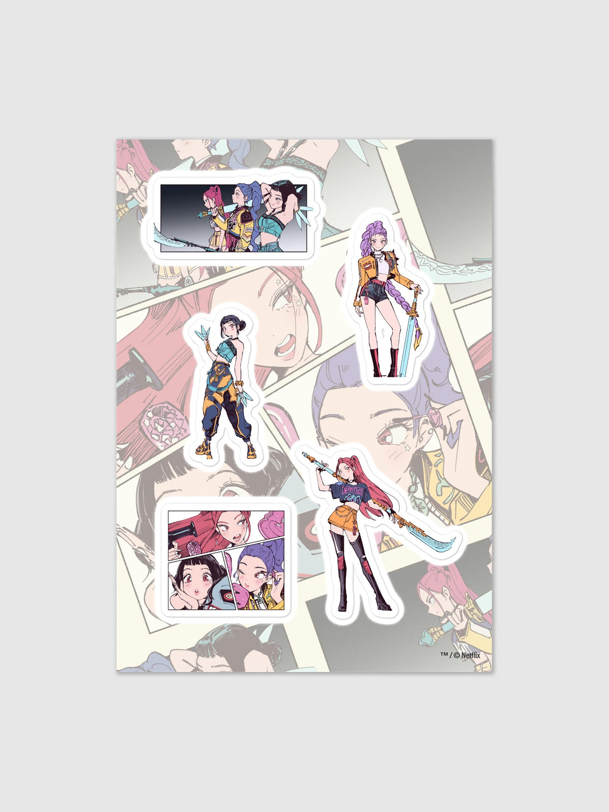 KPop Demon Hunters Sticker Sheet HUNTR/X Polo Tokki