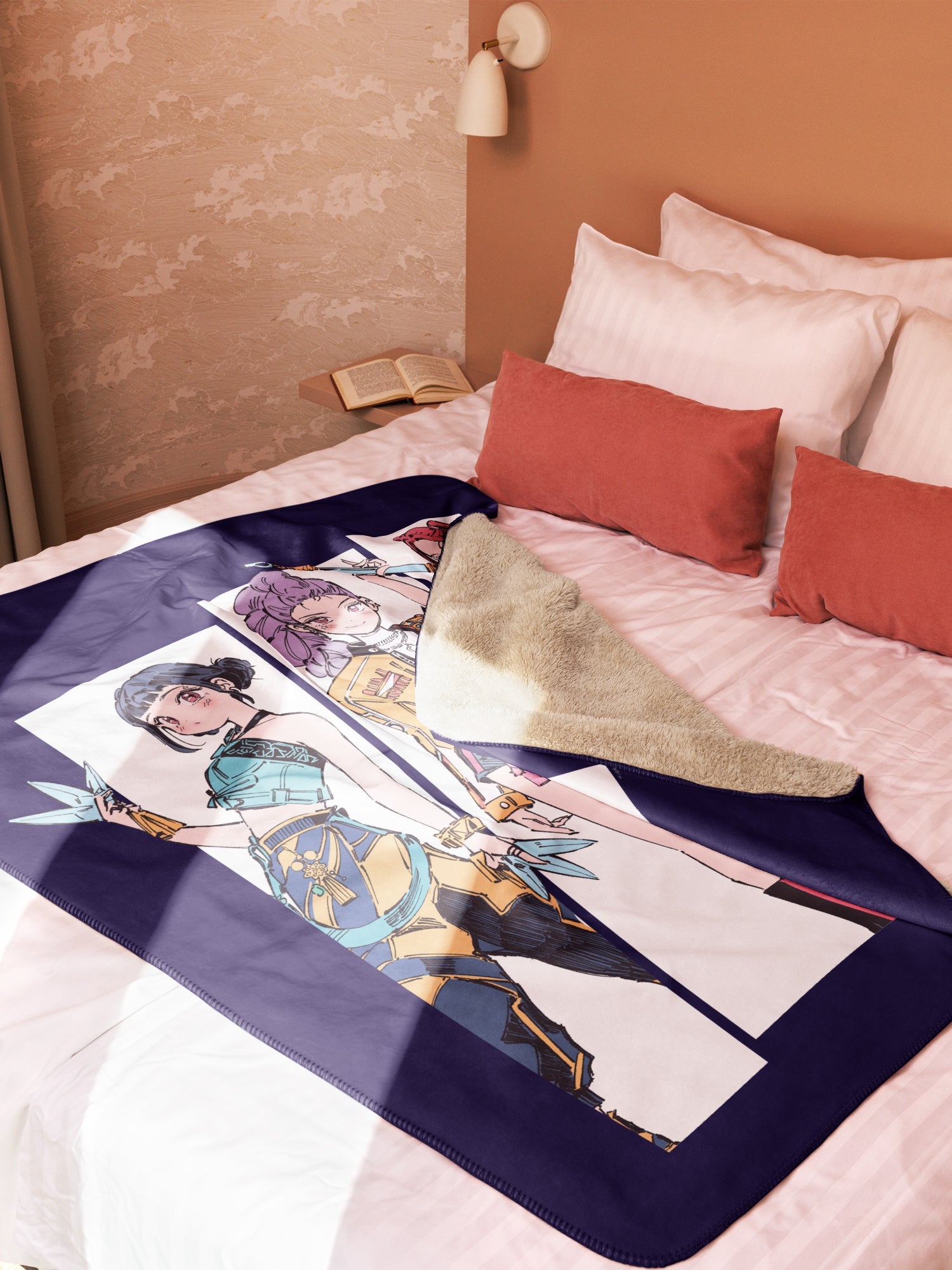 KPop Demon Hunters Sherpa Blanket HUNTR/X Polo Tokki