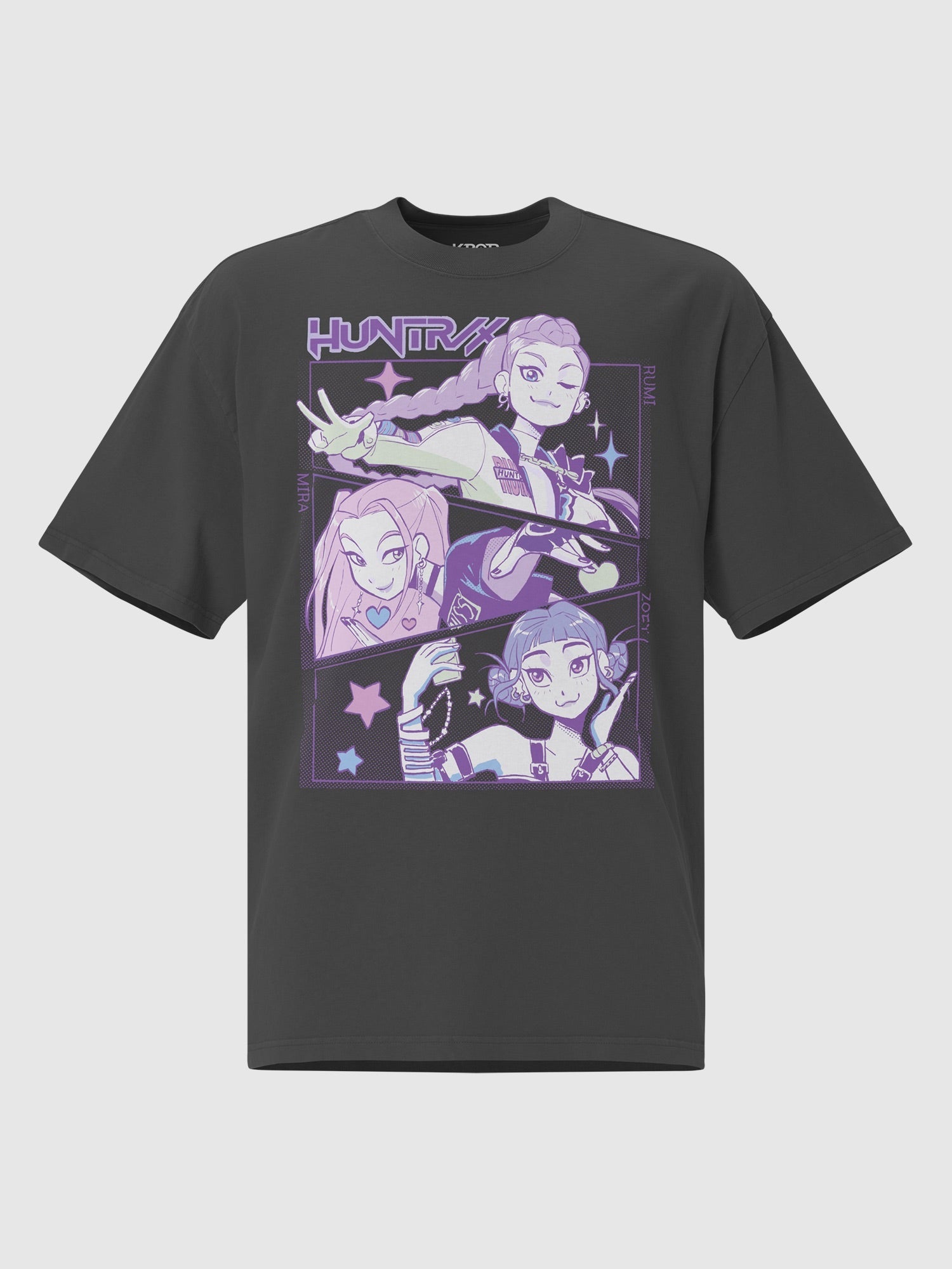 KPop Demon Hunters HUNTR/X Oversized Faded T-Shirt
