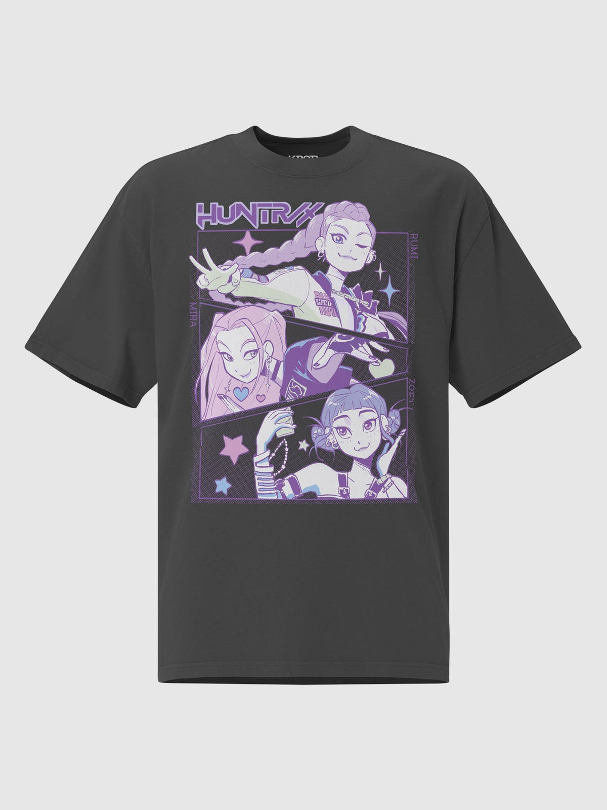 KPop Demon Hunters HUNTR/X Oversized Faded T-Shirt