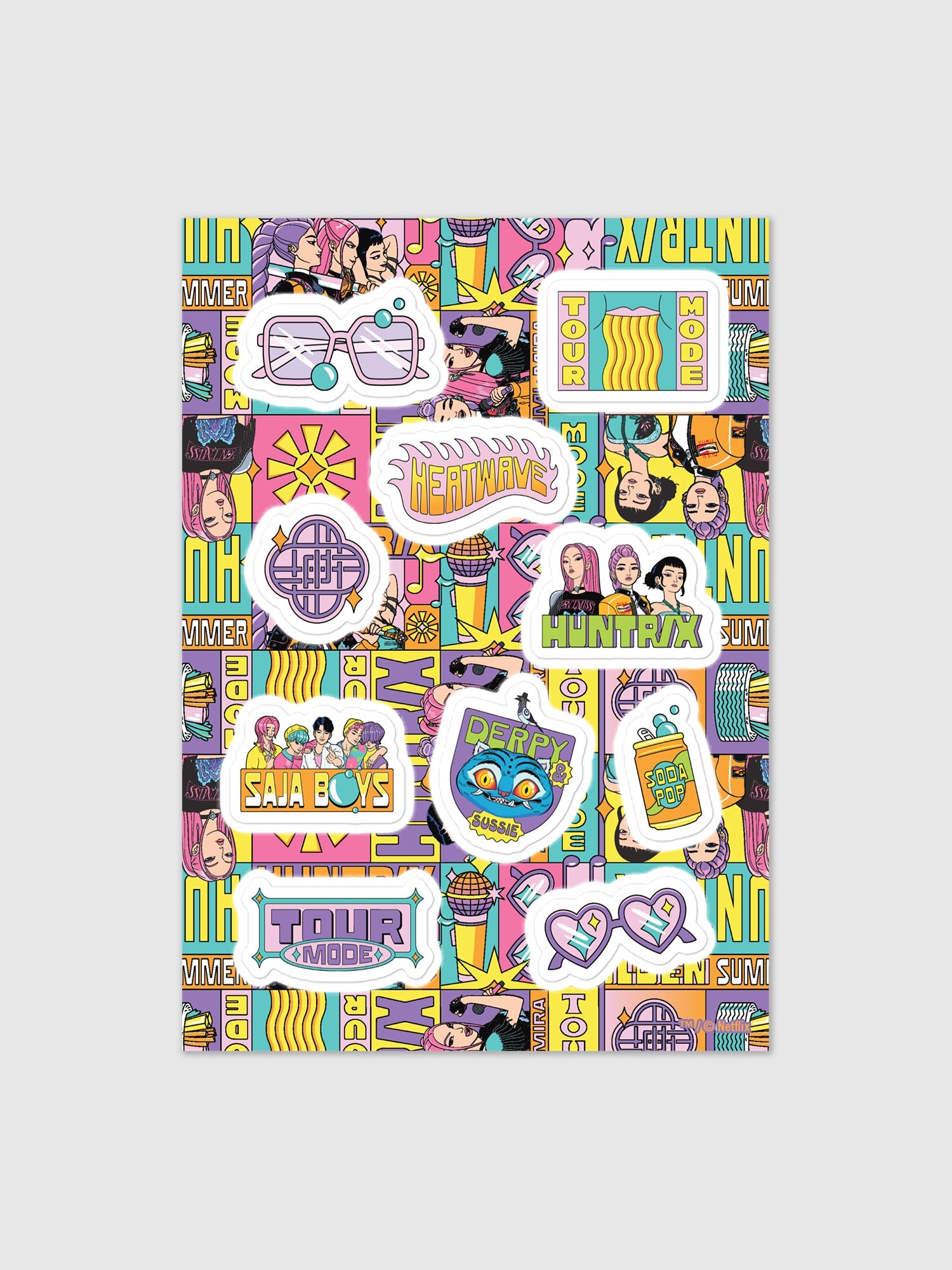 KPop Demon Hunters Sticker Sheet Summer Tour