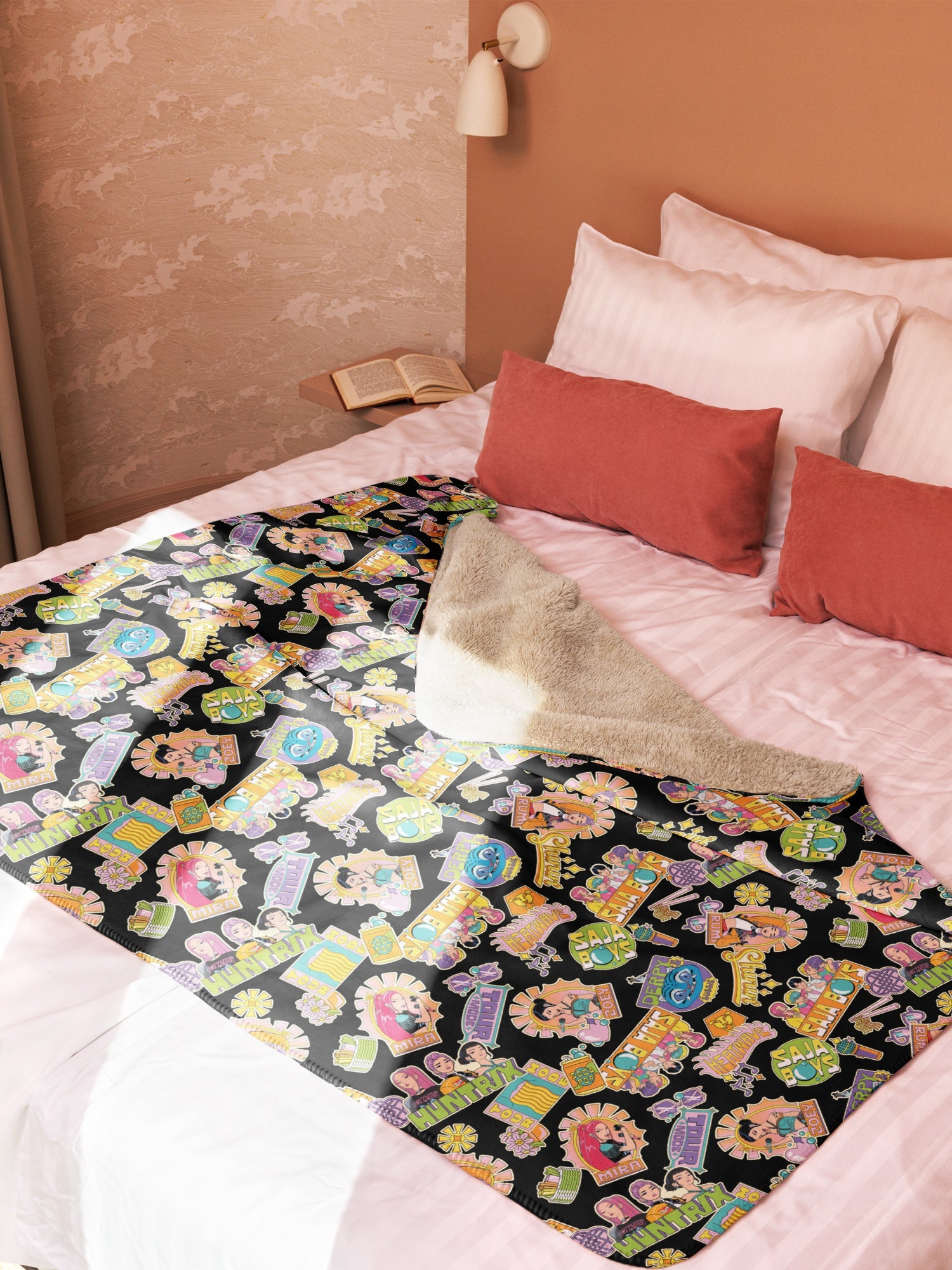 KPop Demon Hunters Sherpa Blanket Summer Tour