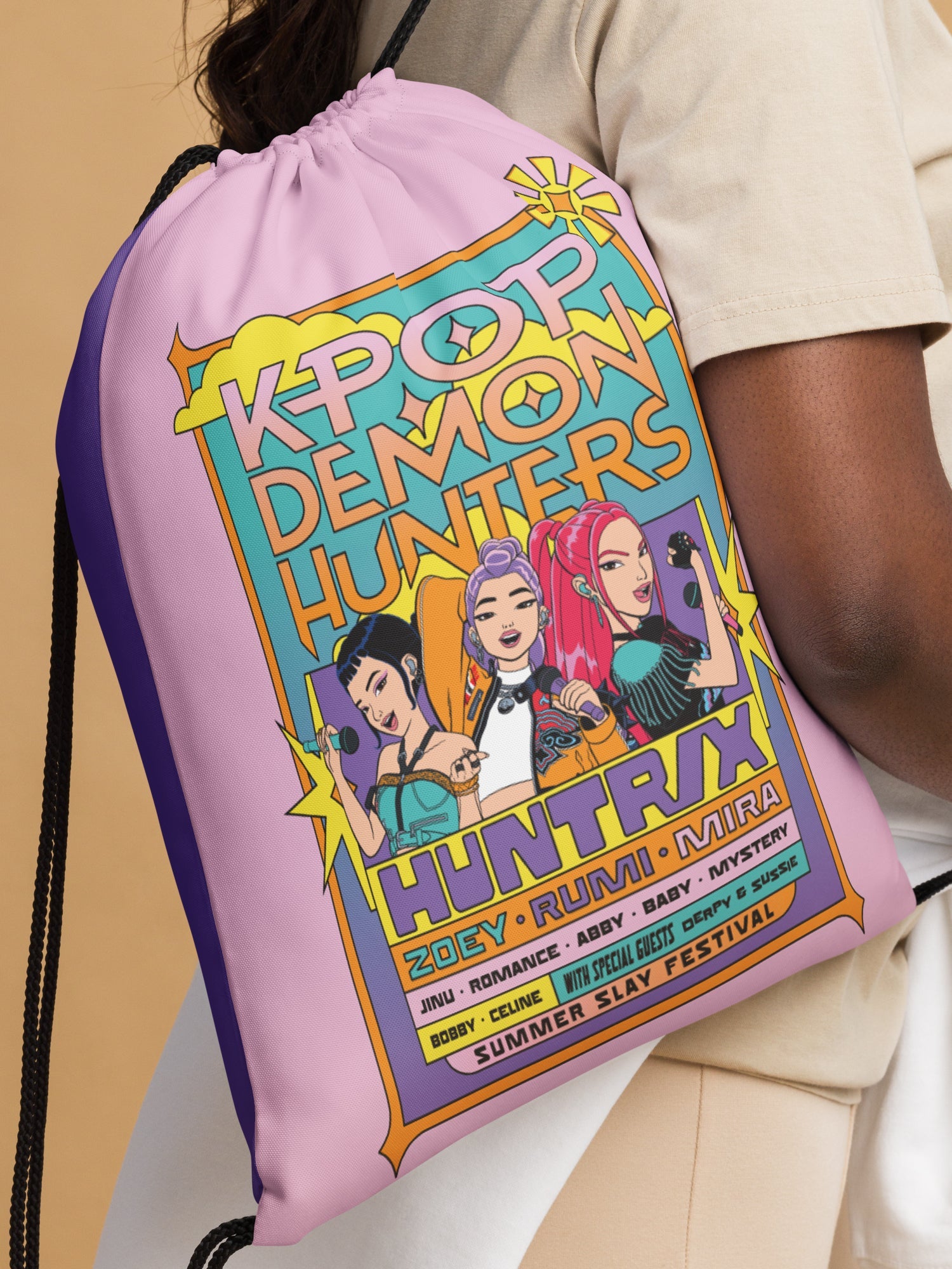 KPop Demon Hunters Drawstring Bag Summer Tour