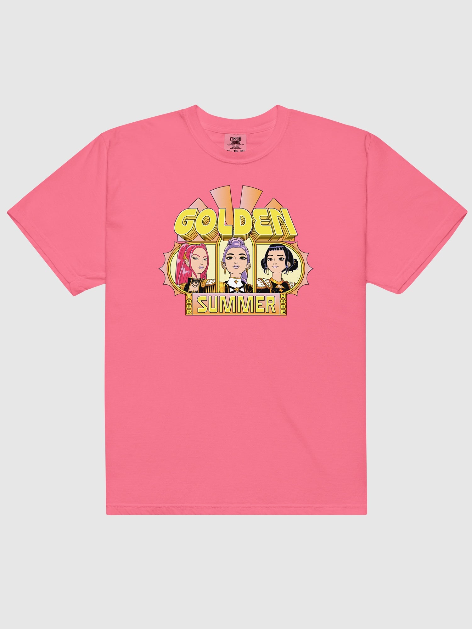 KPop Demon Hunters Comfort Colors T-Shirt HUNTR/X Golden Summer Tour