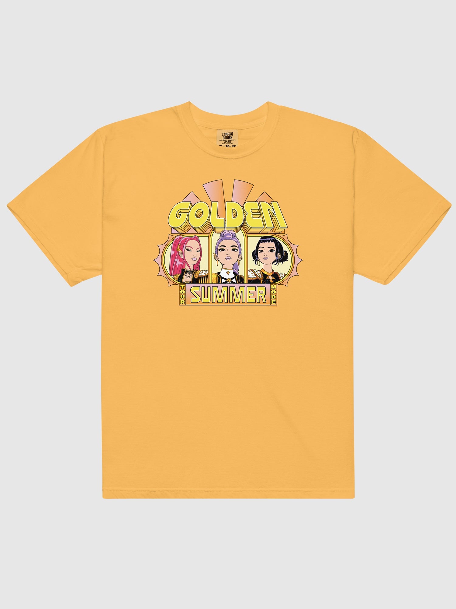 KPop Demon Hunters Comfort Colors T-Shirt HUNTR/X Golden Summer Tour