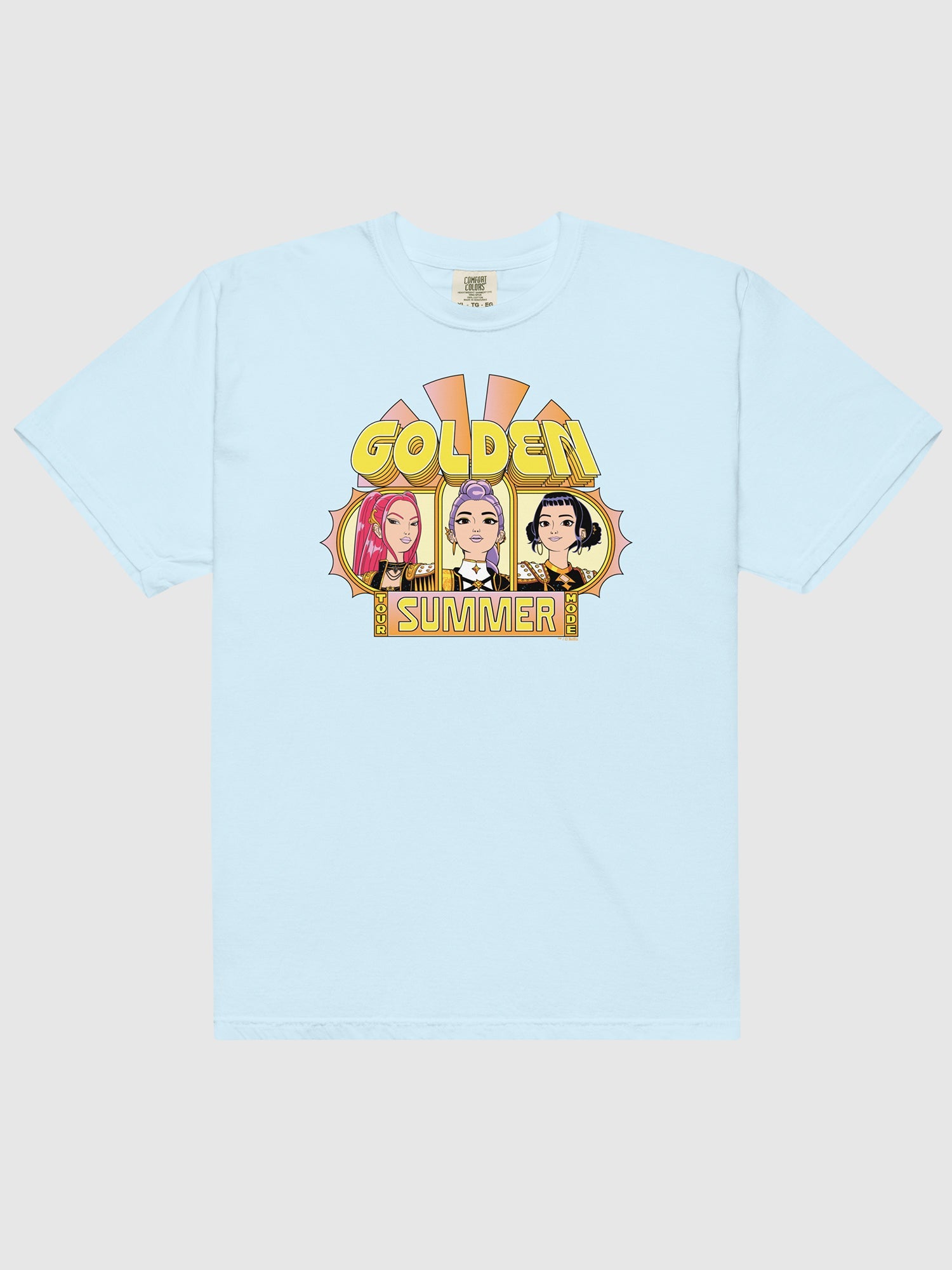 KPop Demon Hunters Comfort Colors T-Shirt HUNTR/X Golden Summer Tour