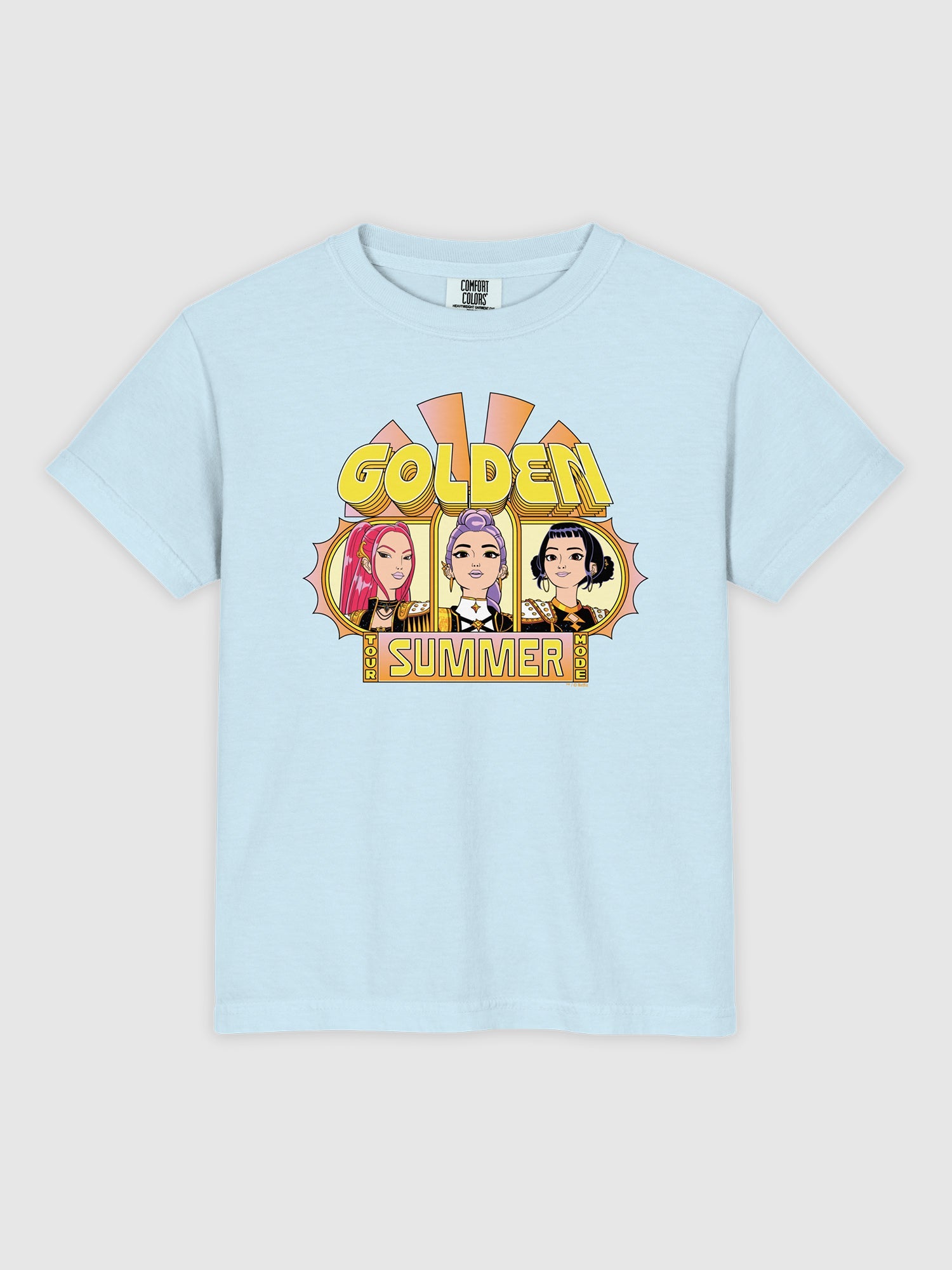 KPop Demon Hunters Comfort Colors Youth T-Shirt HUNTR/X Golden Summer Tour