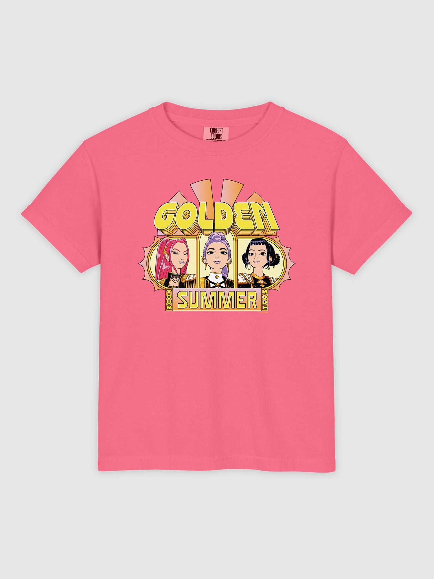 KPop Demon Hunters Comfort Colors Youth T-Shirt HUNTR/X Golden Summer Tour