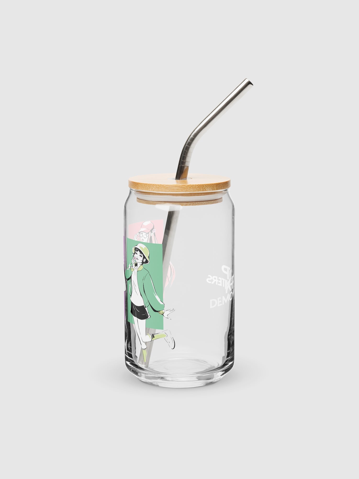 KPop Demon Hunters HUNTR/X Can Shaped Glass With Lid Spring