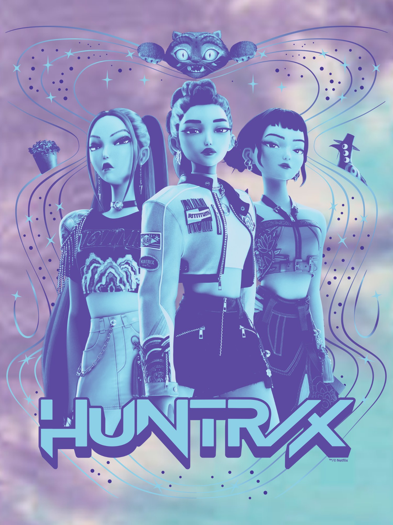 KPop Demon Hunters HUNTR/X Tie-Dye Kids Hoodie