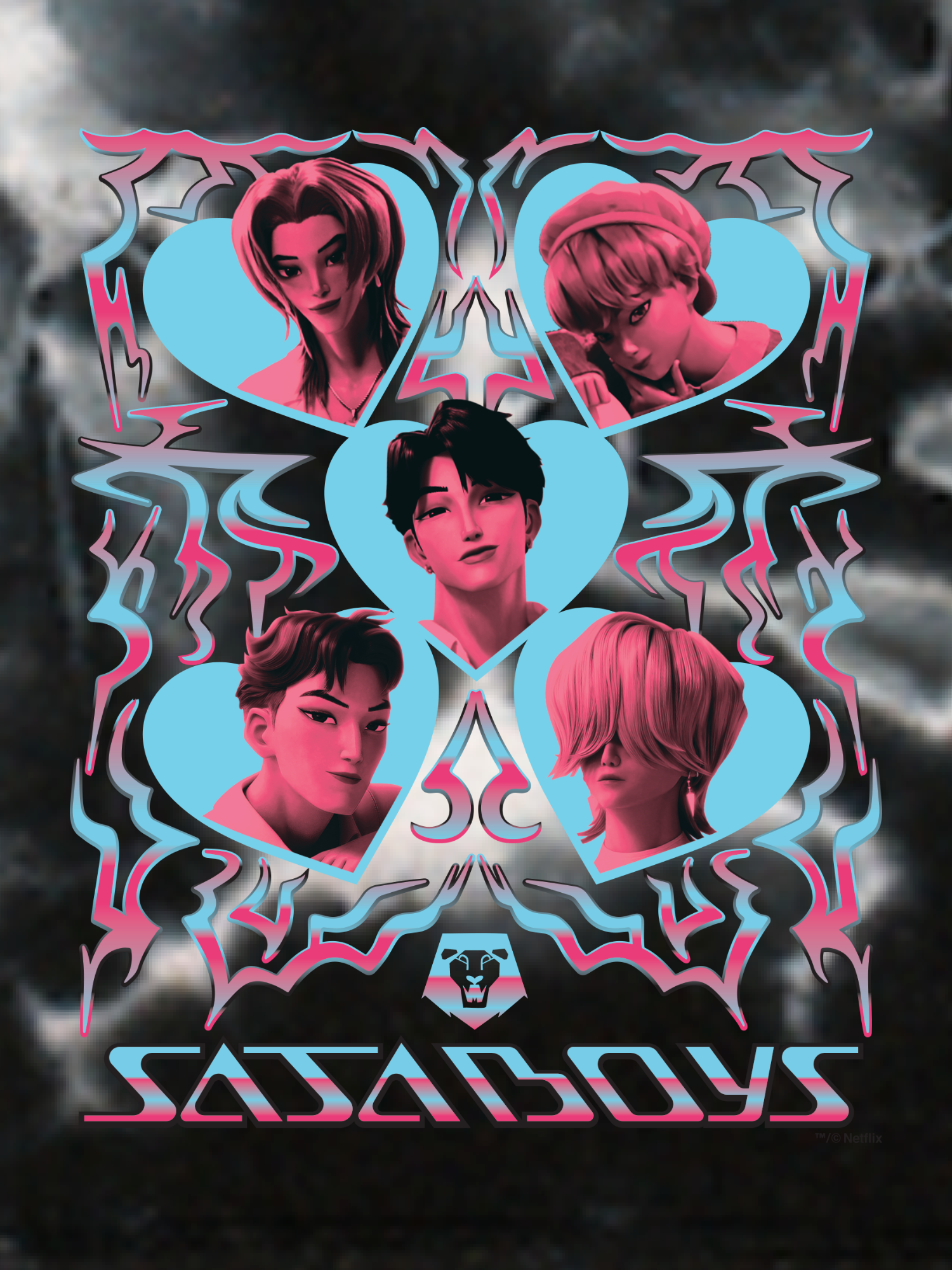 KPop Demon Hunters SAJA BOYS Tie-Dye Kids Hoodie