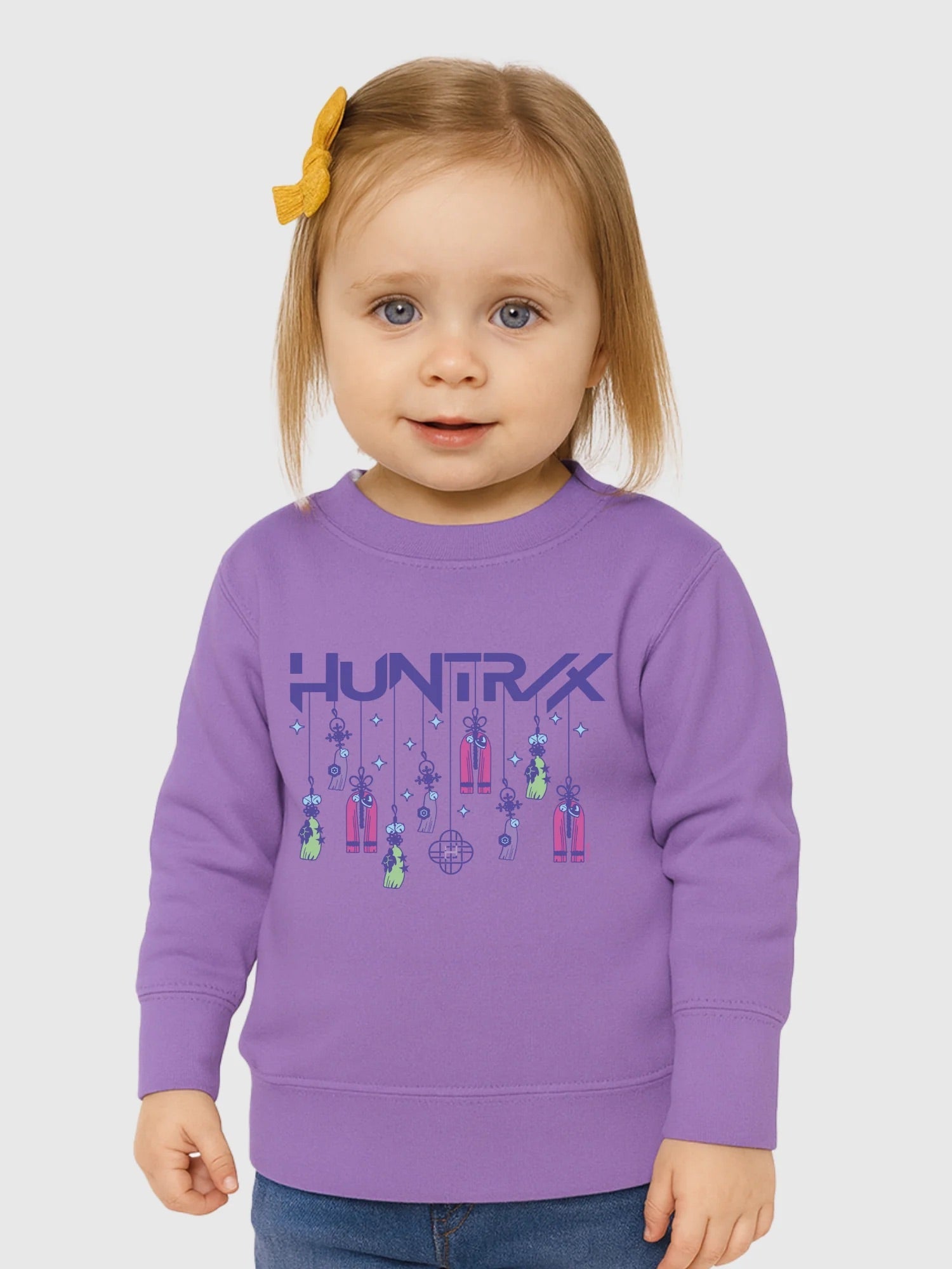 KPop Demon Hunters Toddler Crewneck Sweatshirt HUNTR/X Holiday Charms