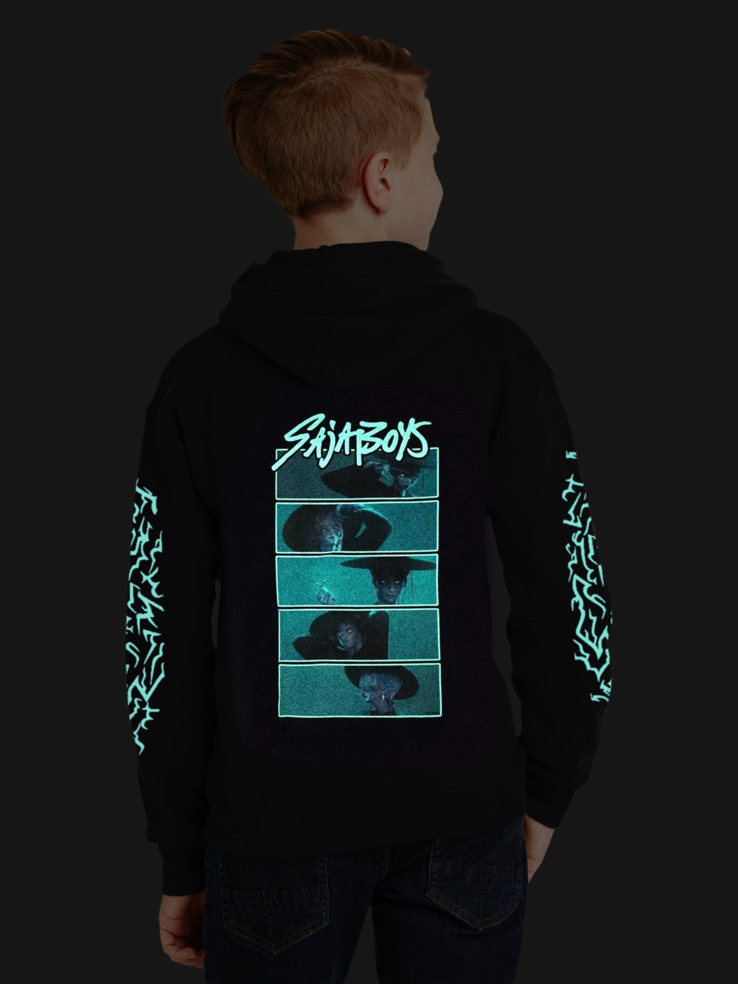 KPop Demon Hunters SAJA BOYS Glow in the Dark Kids Hoodie