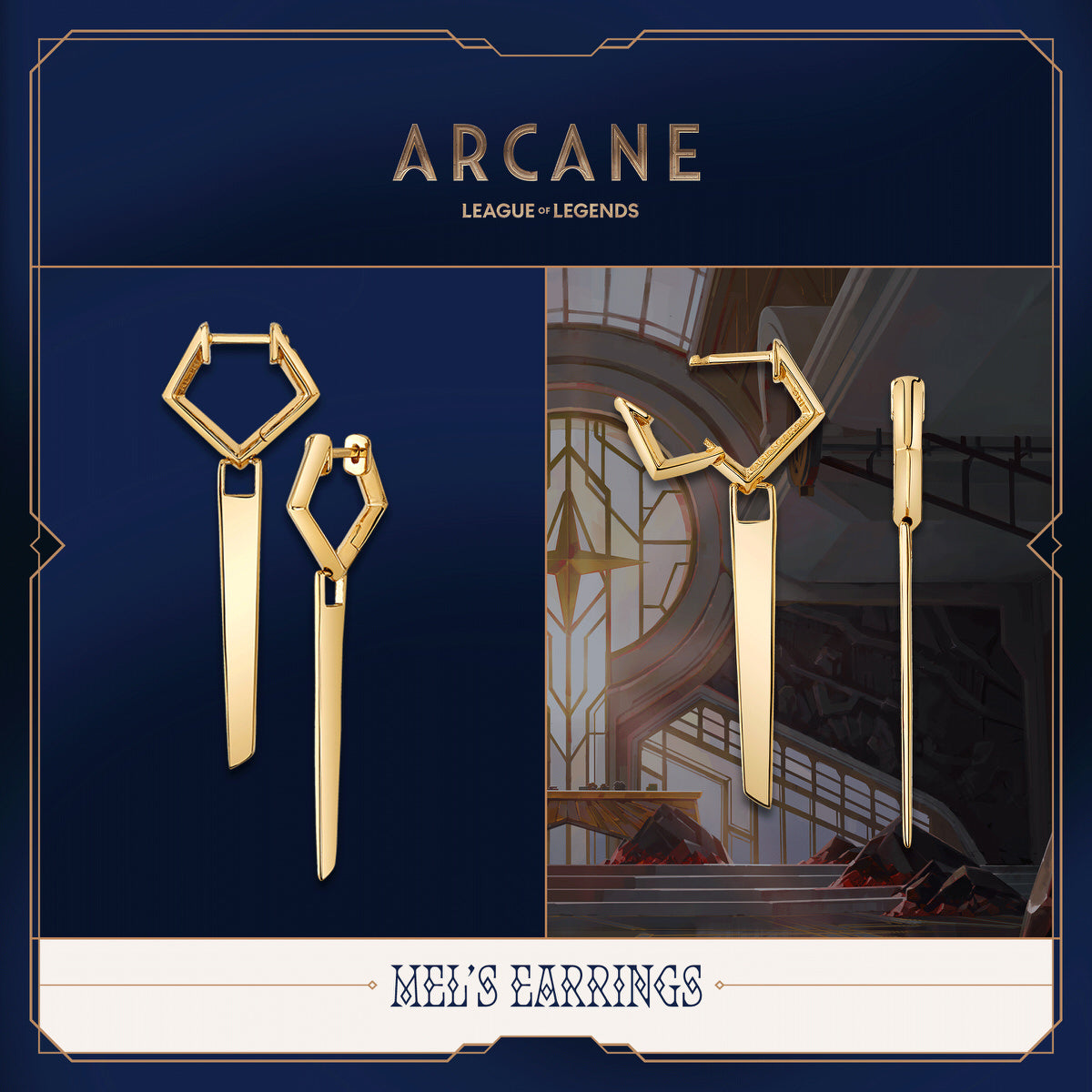 League of Legends X RockLove ARCANE Mel's Earrings Jewelry decoration