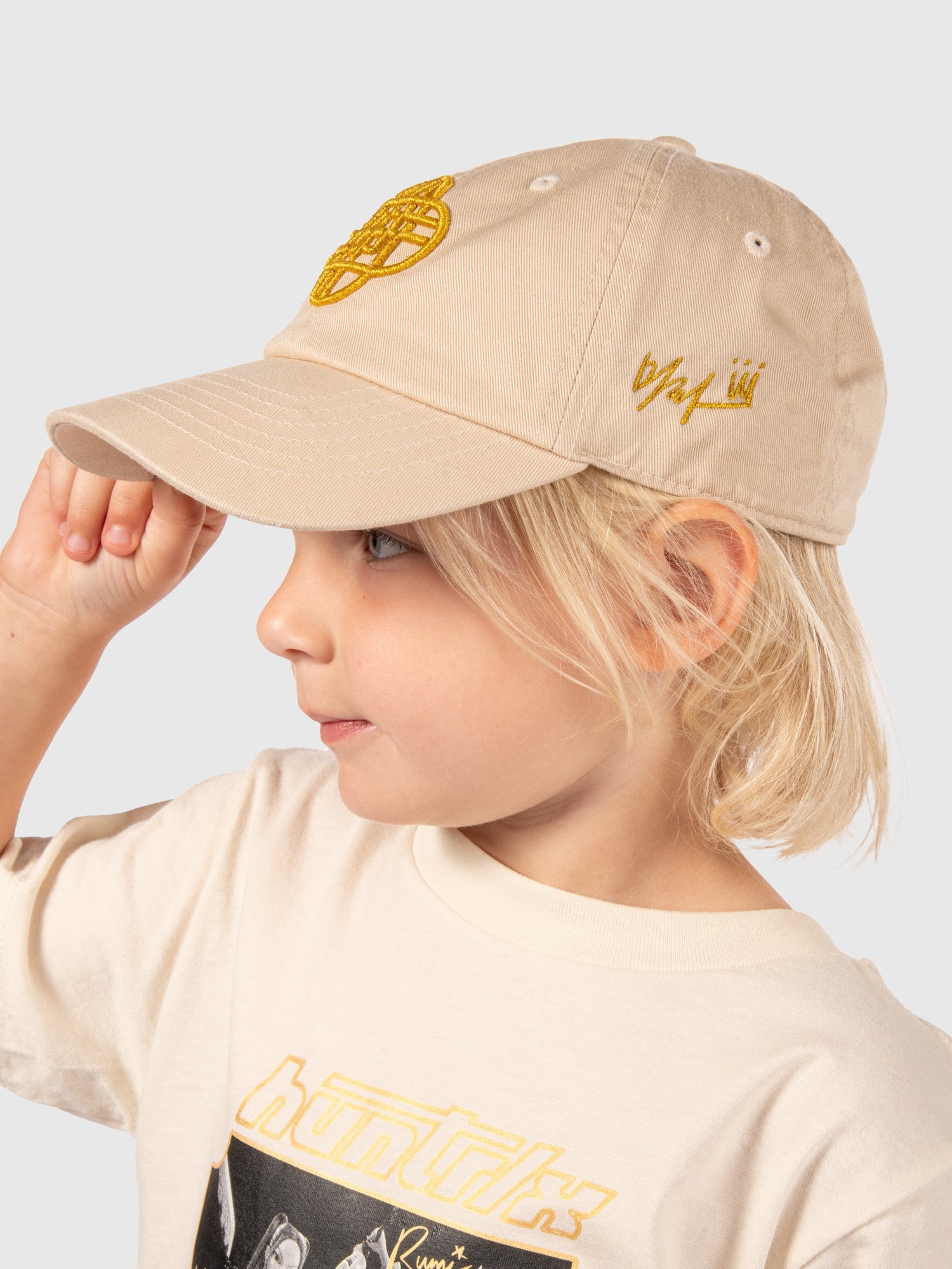 KPop Demon Hunters Gold Embroidered Youth Hat HUNTR/X Logo & Mira Signature