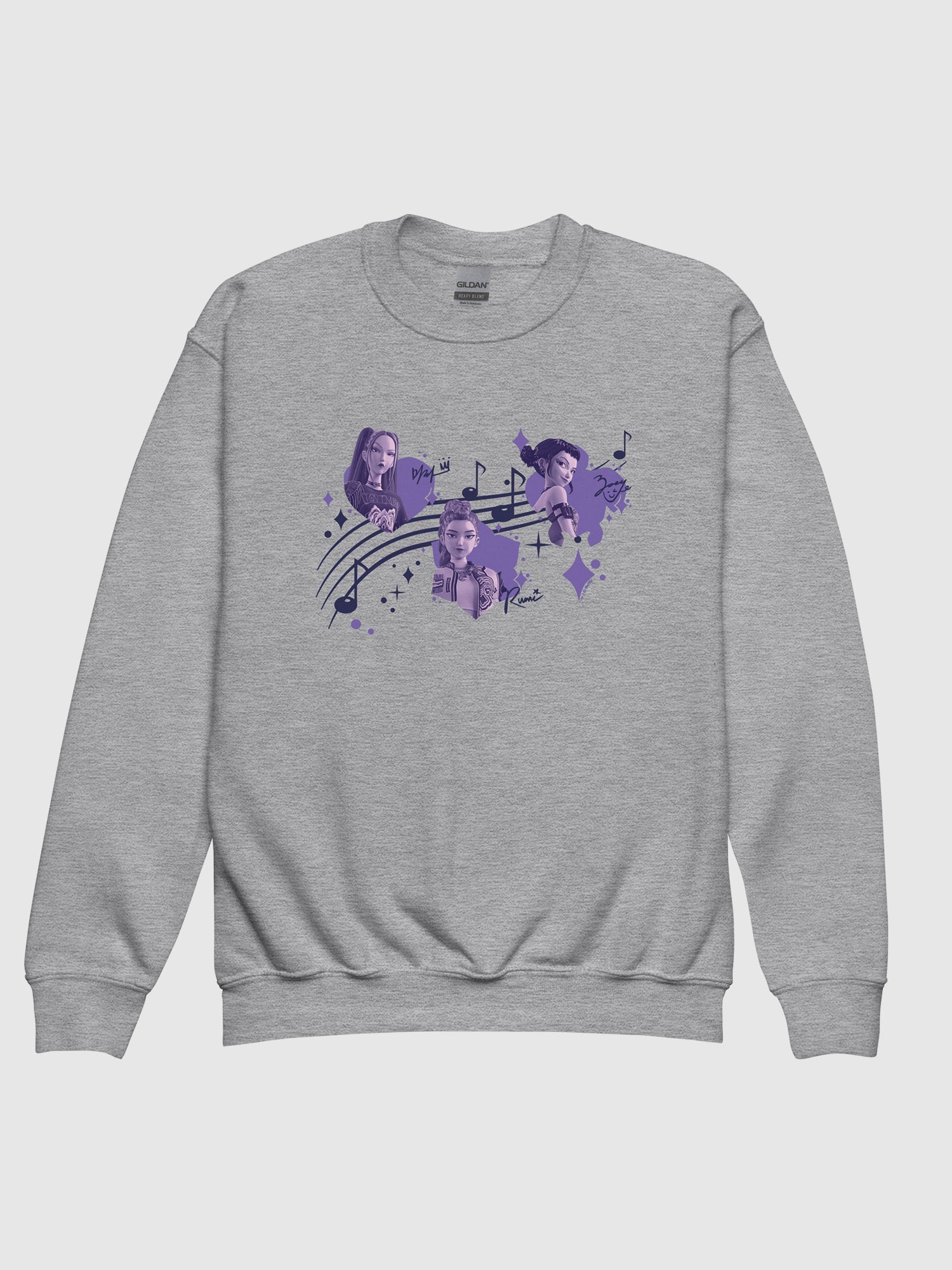 KPop Demon Hunters Kids Crewneck Sweatshirt HUNTR/X Music Notes
