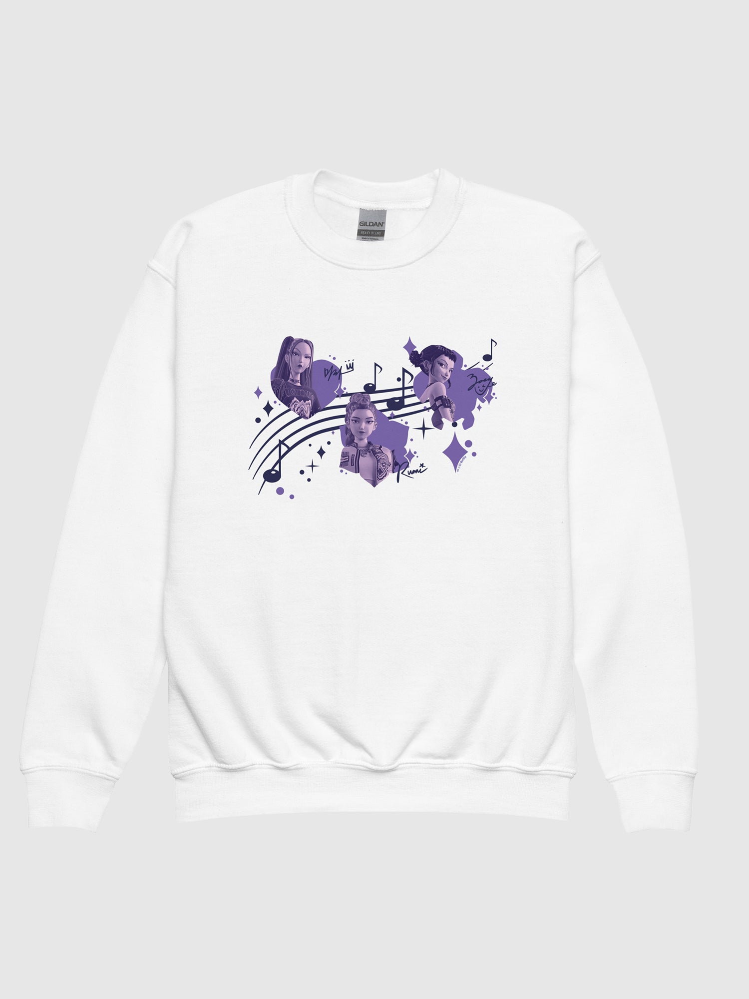 KPop Demon Hunters Kids Crewneck Sweatshirt HUNTR/X Music Notes