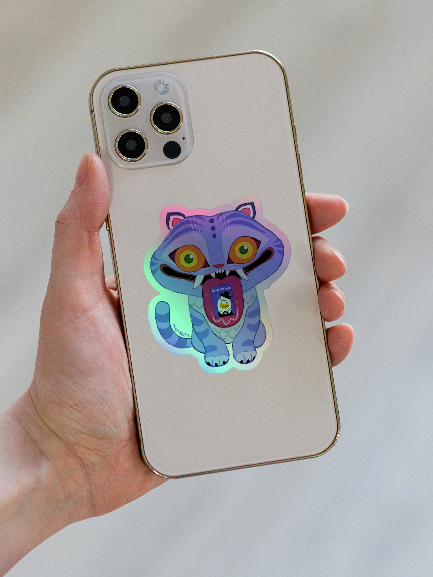 KPop Demon Hunters Derpy Tiger Holographic Sticker