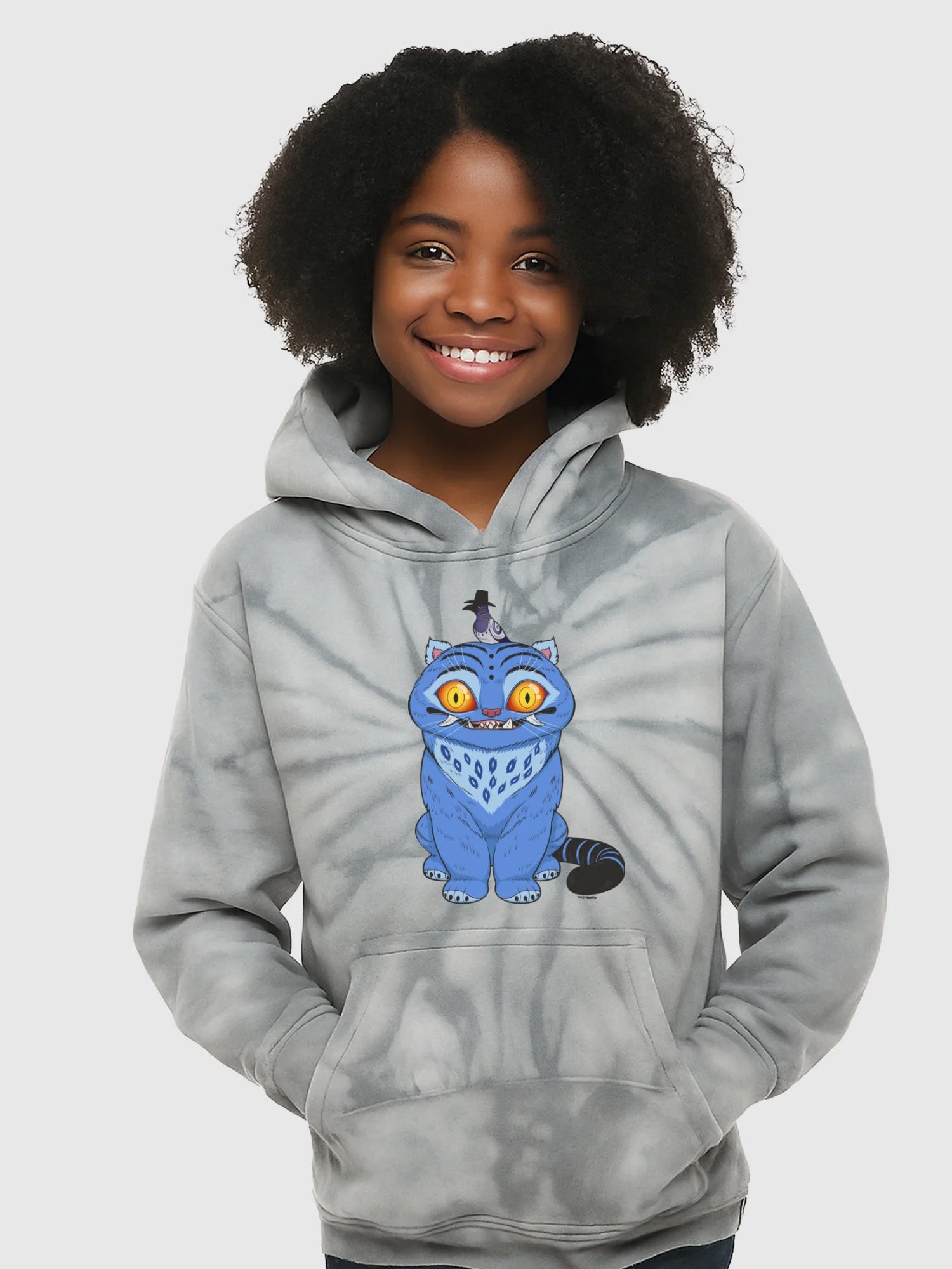 KPop Demon Hunters Derpy Tiger and Sussie Magpie Tie-Dye Kids Hoodie
