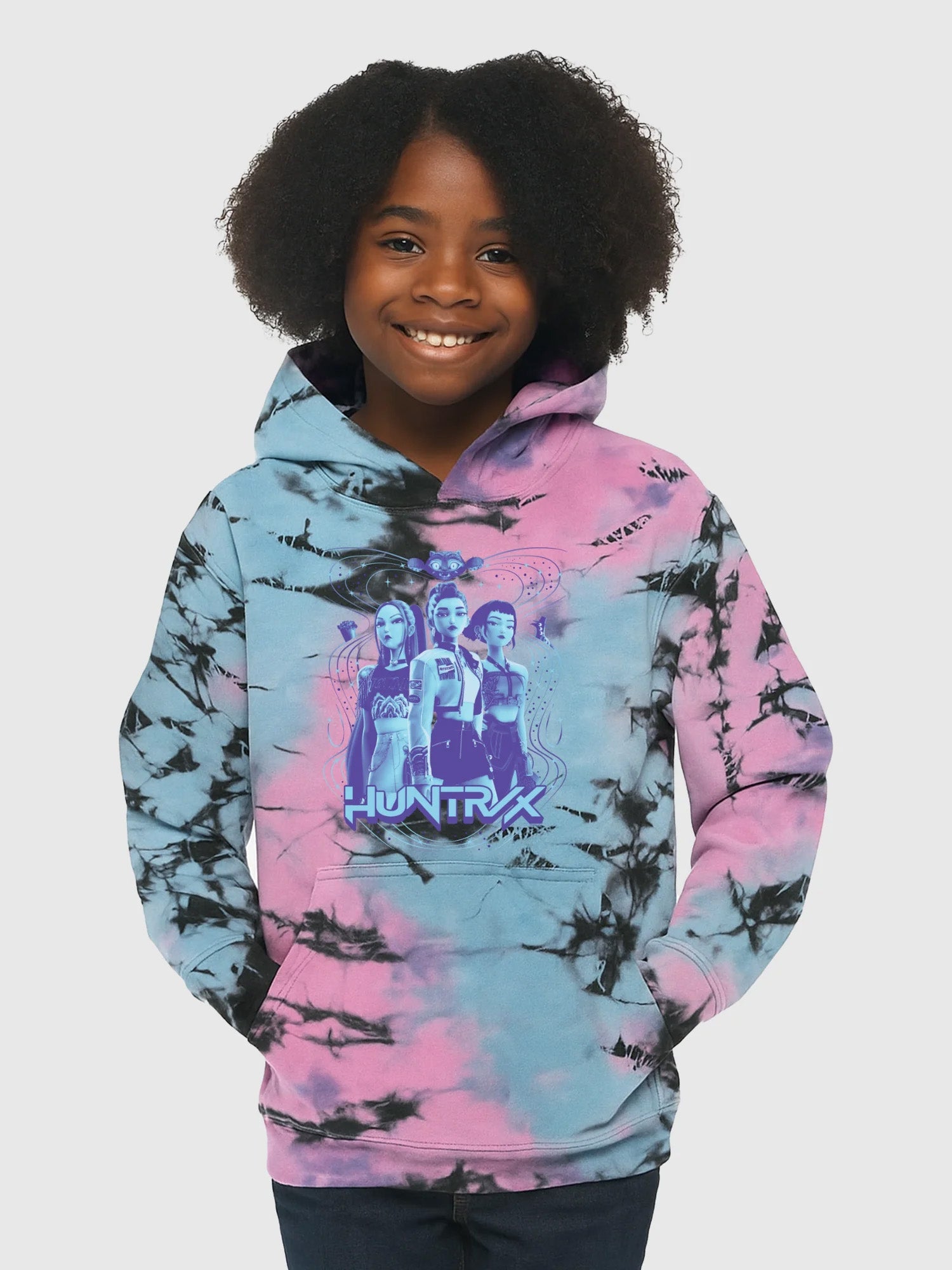 KPop Demon Hunters HUNTR/X Tie-Dye Kids Hoodie