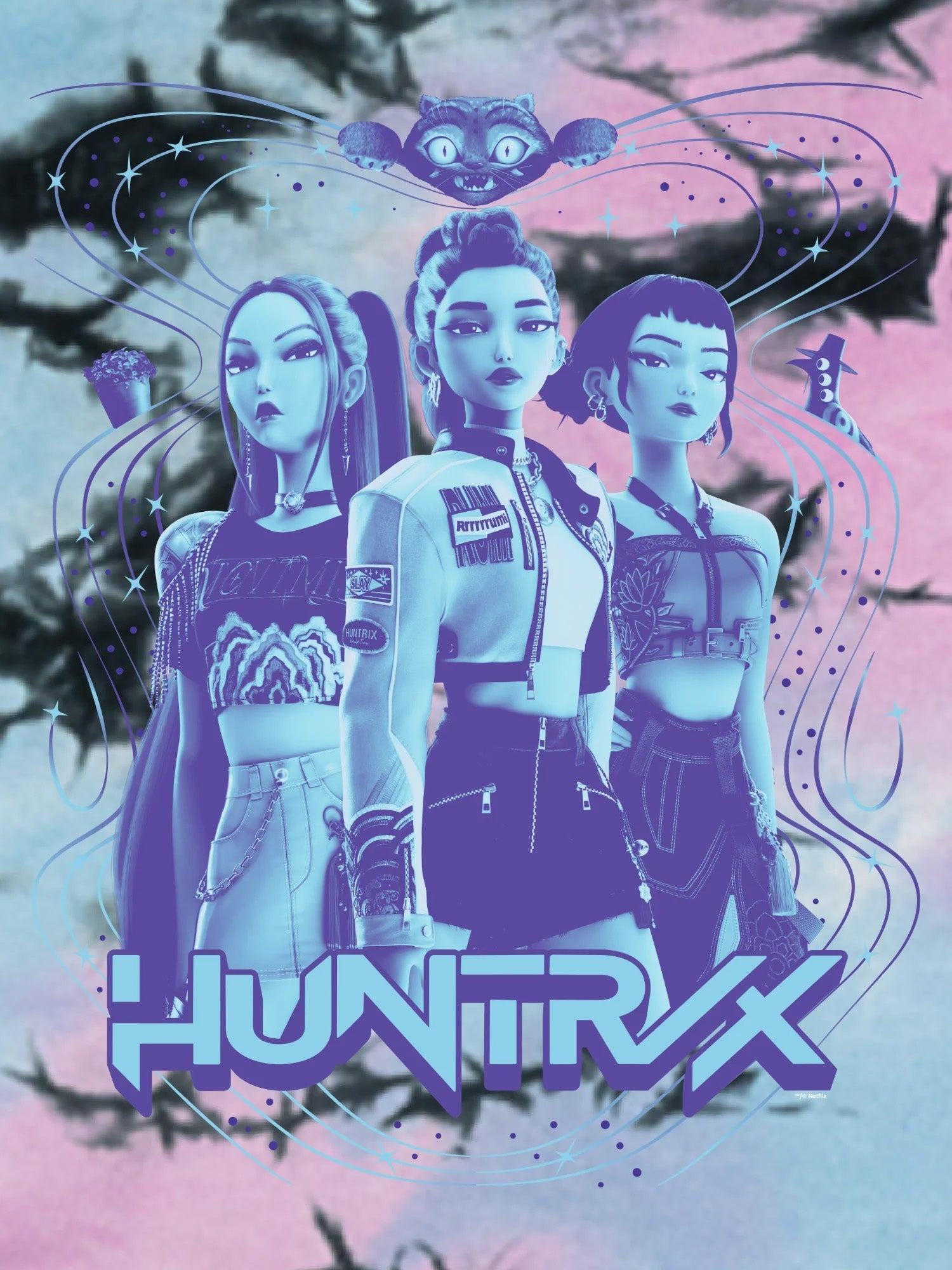 KPop Demon Hunters HUNTR/X Tie-Dye Kids Hoodie